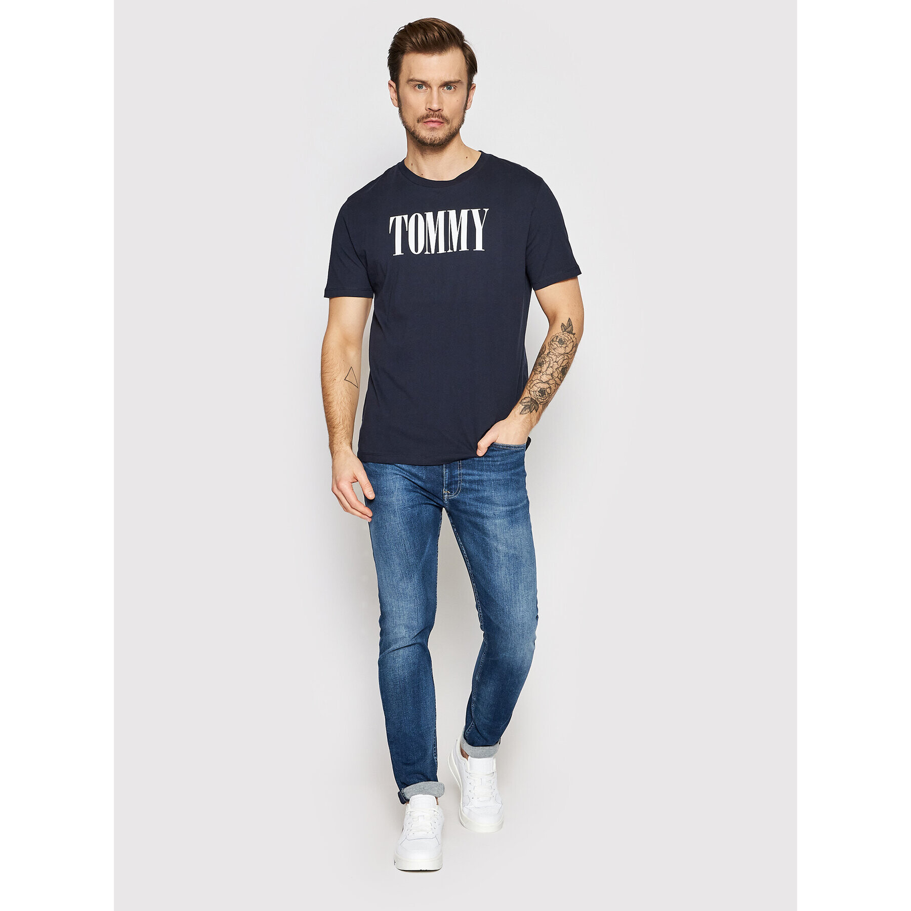 Tommy Hilfiger Тишърт UM0UM02534 Тъмносин Regular Fit - Pepit.bg