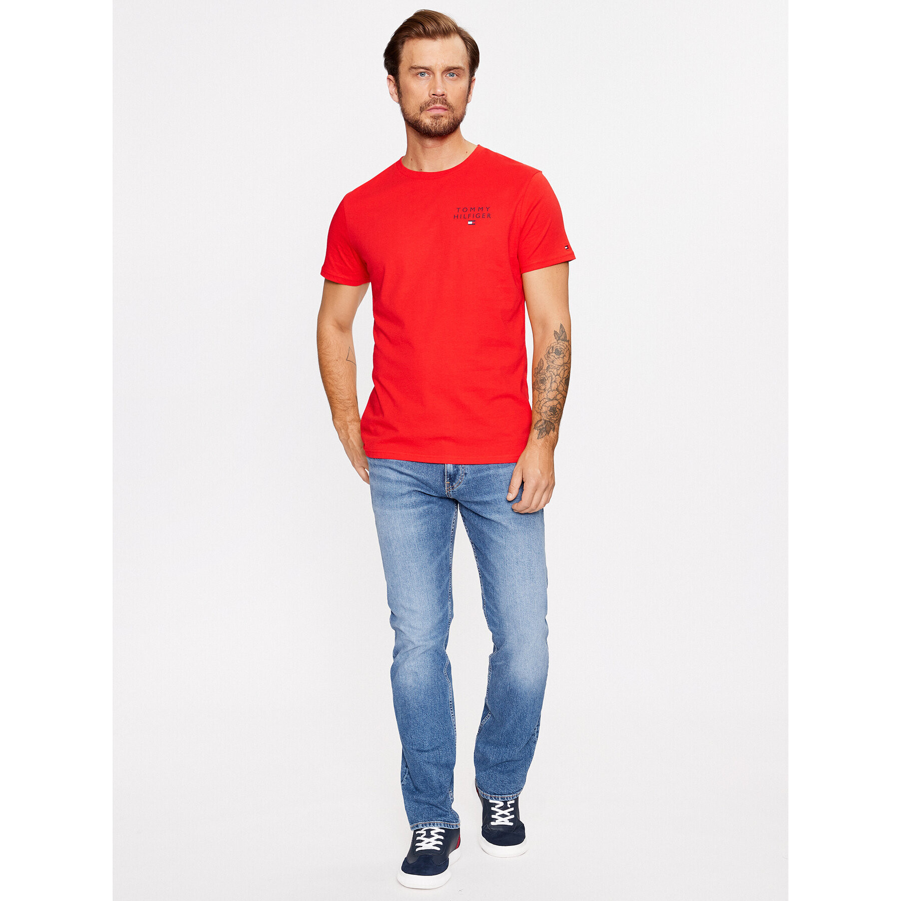 Tommy Hilfiger Тишърт UM0UM02916 Червен Regular Fit - Pepit.bg