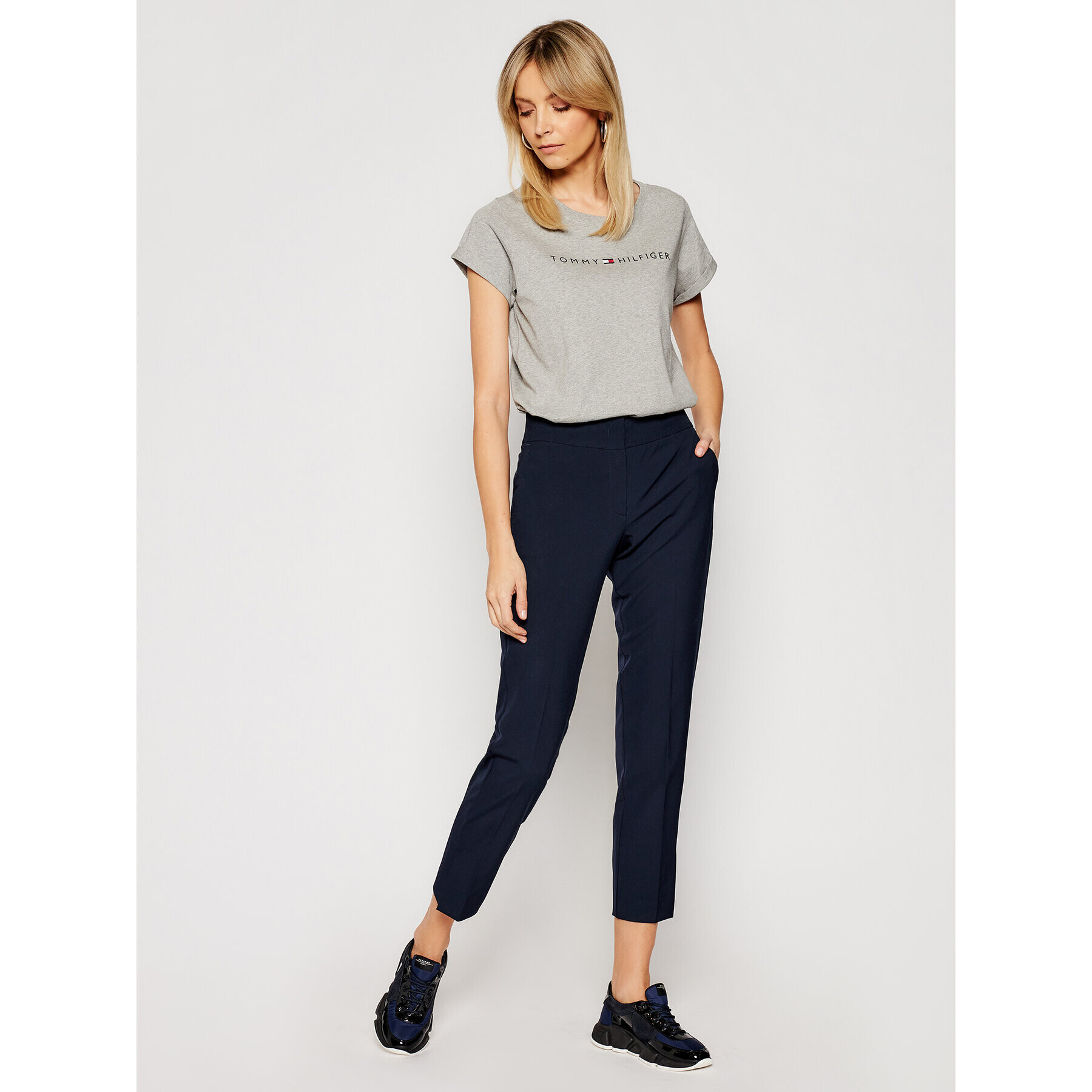 Tommy Hilfiger Тишърт UW0UW01618 Сив Slim Fit - Pepit.bg