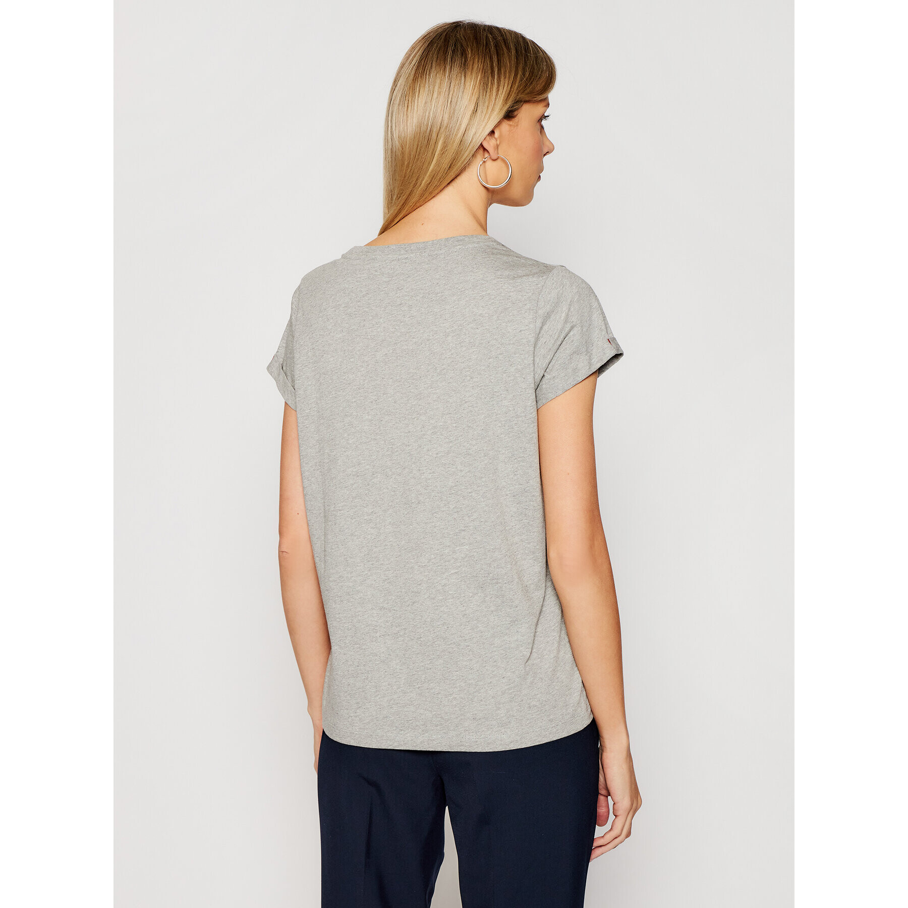 Tommy Hilfiger Тишърт UW0UW01618 Сив Slim Fit - Pepit.bg