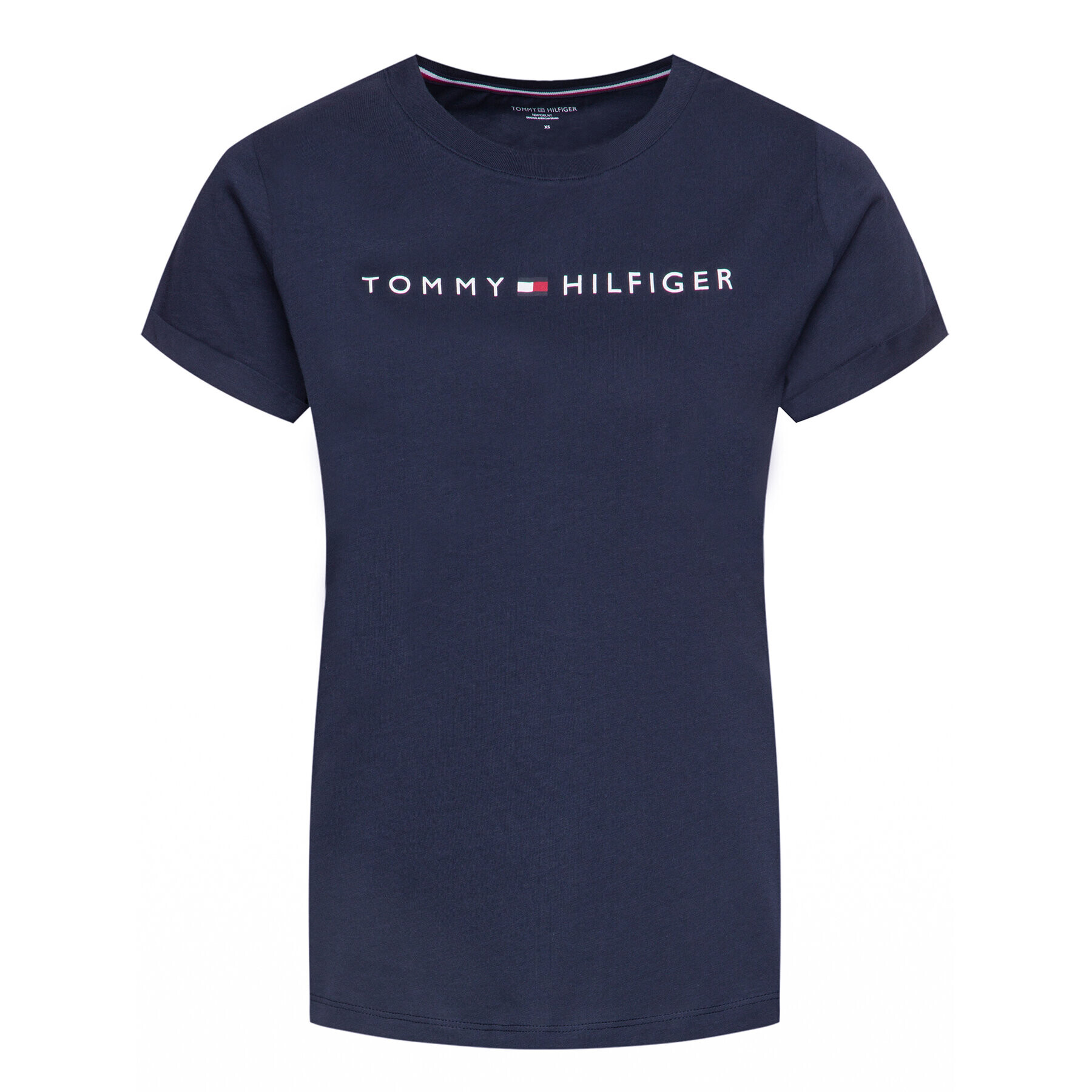 Tommy Hilfiger Тишърт UW0UW01618 Тъмносин Slim Fit - Pepit.bg