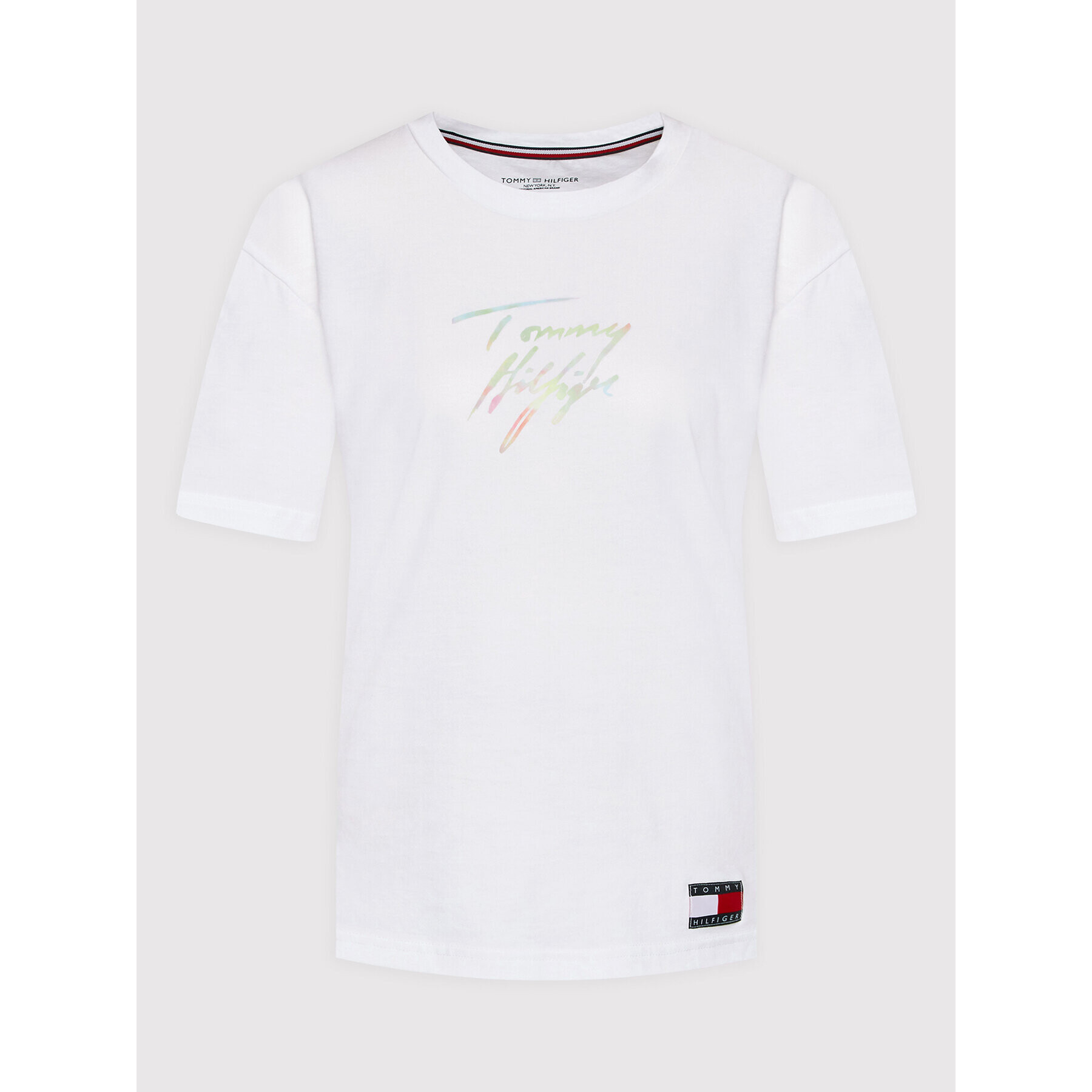 Tommy Hilfiger Тишърт UW0UW02262 Бял Regular Fit - Pepit.bg