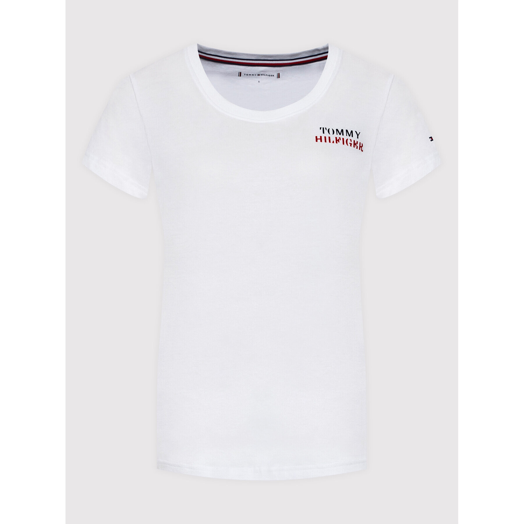 Tommy Hilfiger Тишърт UW0UW03241 Бял Regular Fit - Pepit.bg