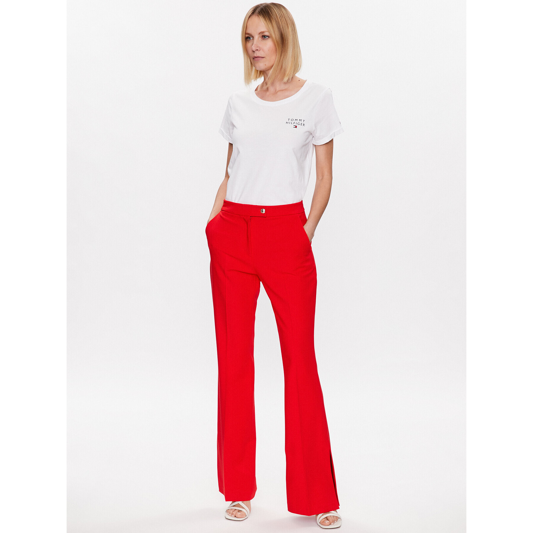 Tommy Hilfiger Тишърт UW0UW04525 Бял Relaxed Fit - Pepit.bg