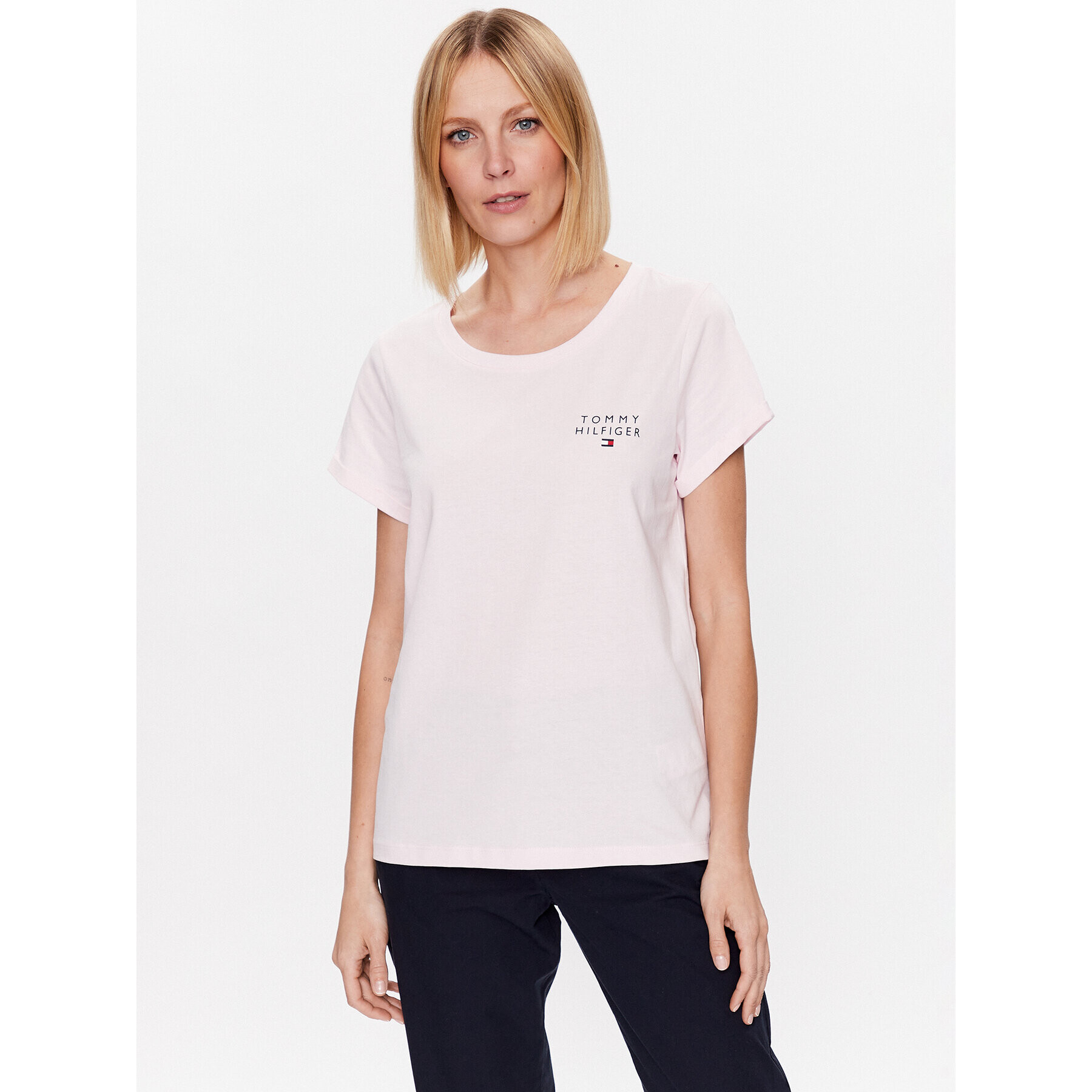 Tommy Hilfiger Тишърт UW0UW04525 Розов Relaxed Fit - Pepit.bg