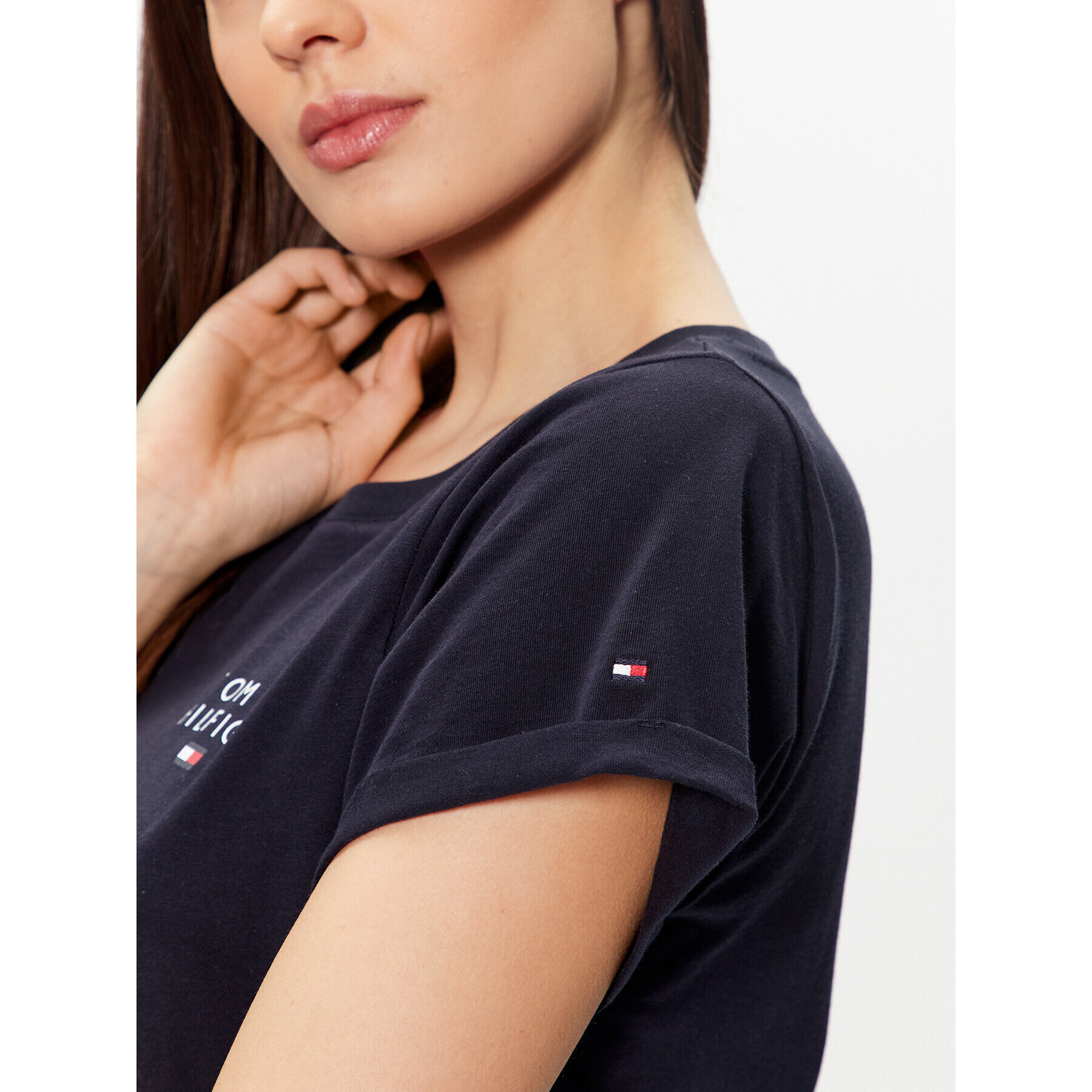 Tommy Hilfiger Тишърт UW0UW04525 Тъмносин Relaxed Fit - Pepit.bg