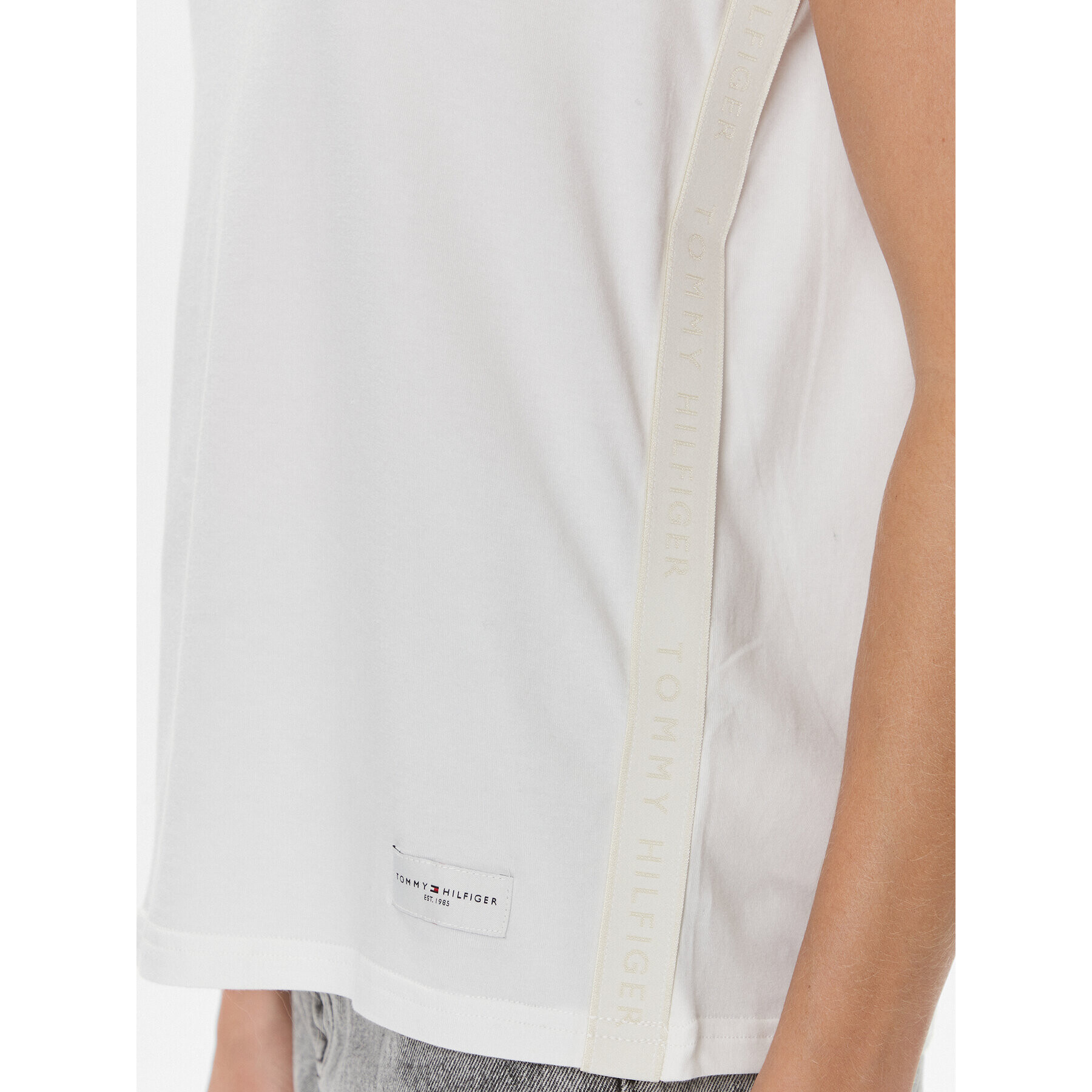 Tommy Hilfiger Тишърт UW0UW04873 Бял Relaxed Fit - Pepit.bg