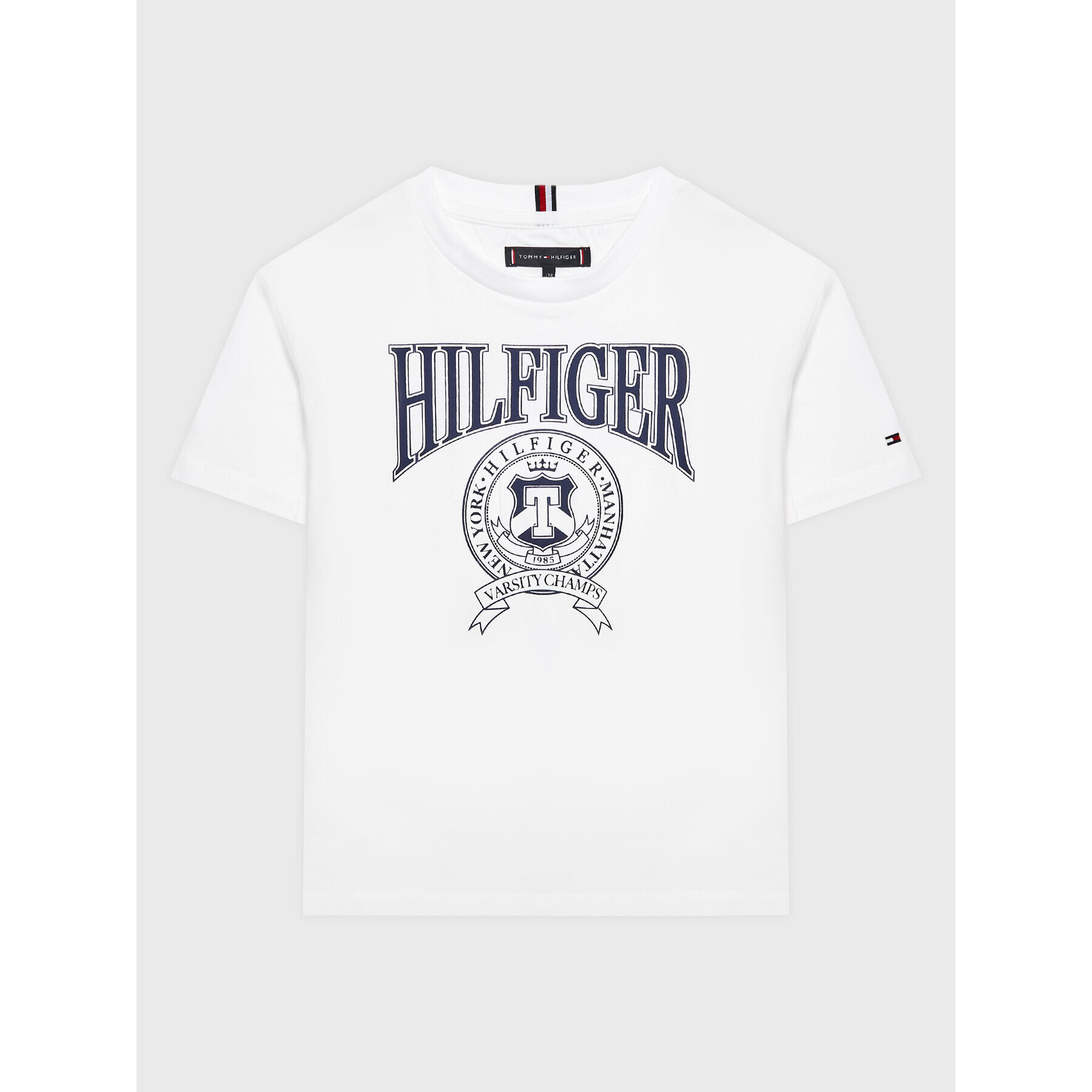 Tommy Hilfiger Тишърт Varsity KB0KB08038 D Бял Regular Fit - Pepit.bg