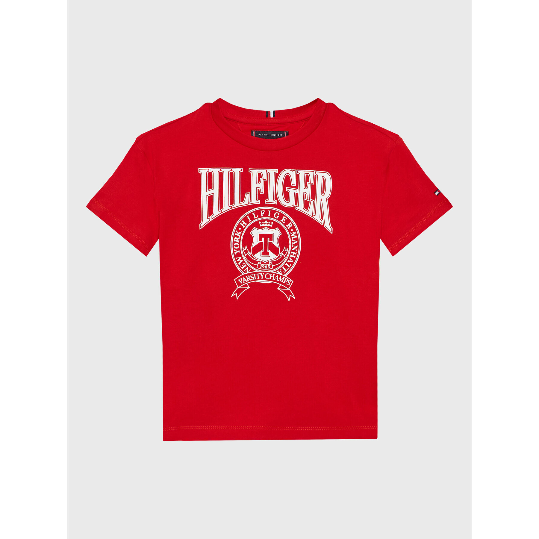 Tommy Hilfiger Тишърт Varsity KB0KB08038 D Червен Regular Fit - Pepit.bg