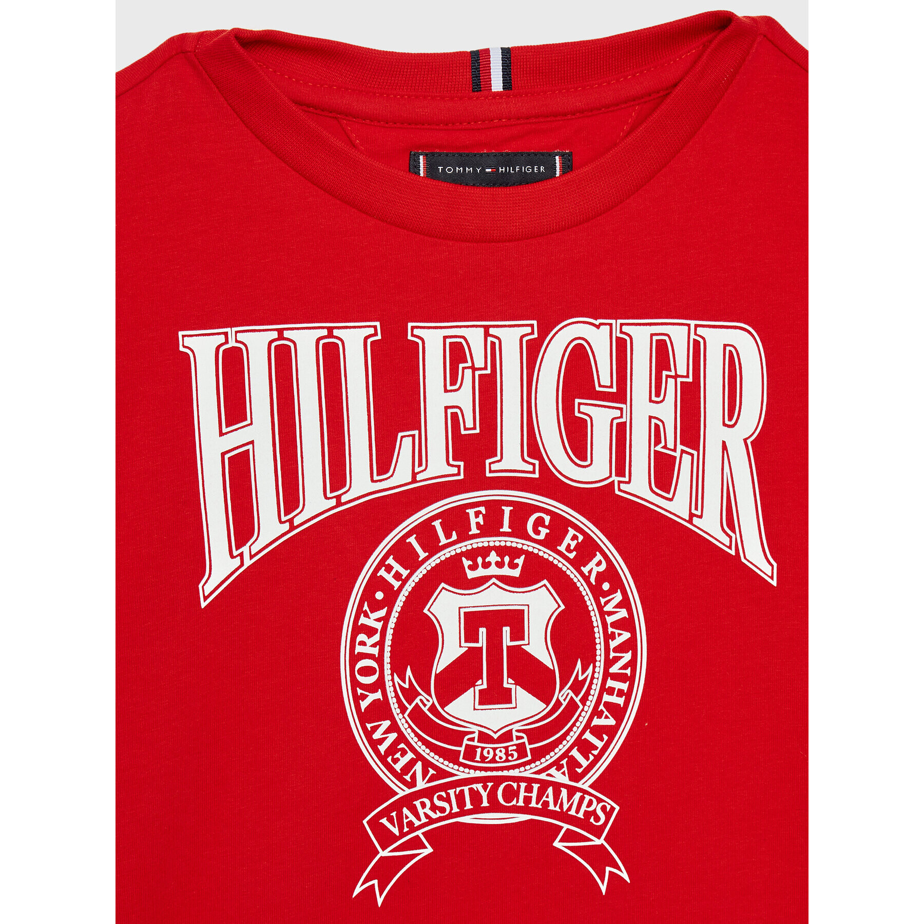 Tommy Hilfiger Тишърт Varsity KB0KB08038 D Червен Regular Fit - Pepit.bg