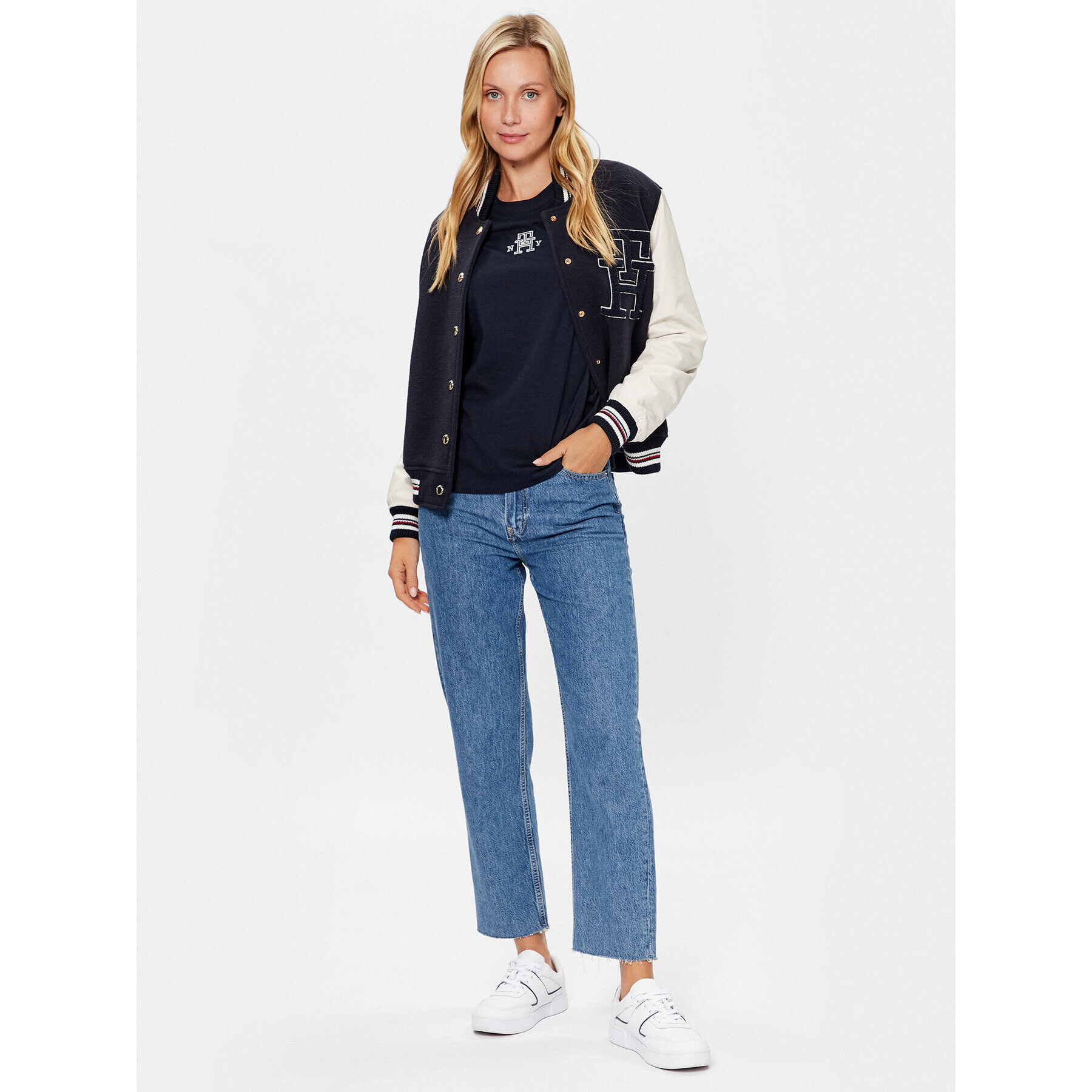 Tommy Hilfiger Тишърт Varsity WW0WW38874 Тъмносин Regular Fit - Pepit.bg