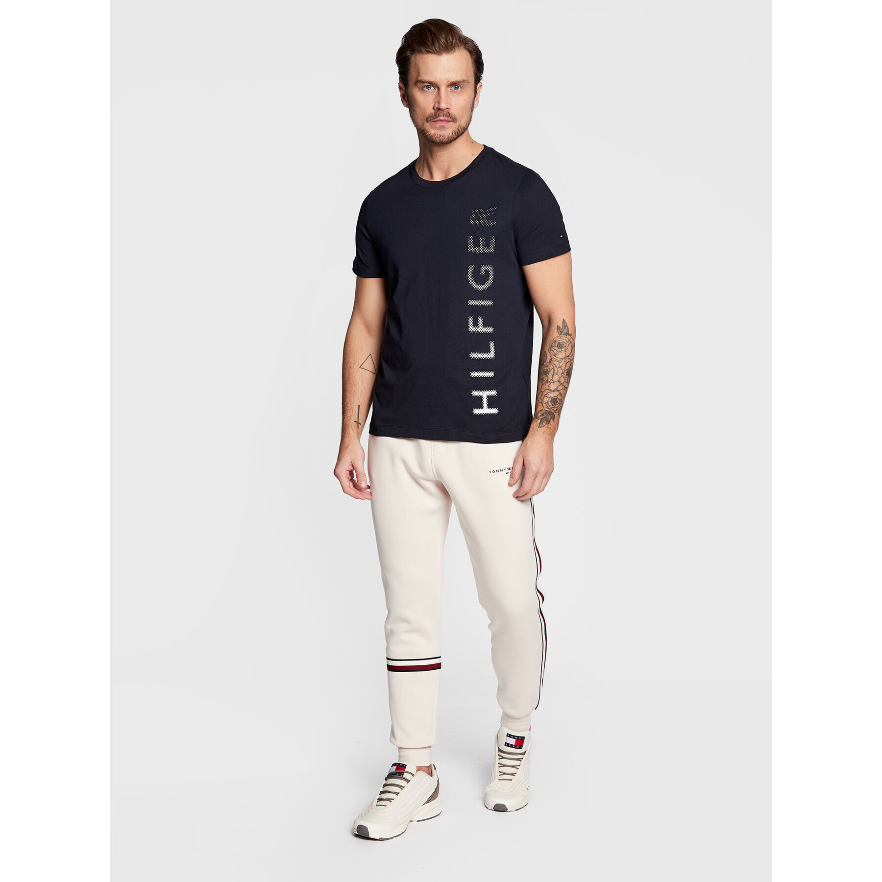 Tommy Hilfiger Тишърт Vertical Gradient MW0MW29668 Тъмносин Slim Fit - Pepit.bg