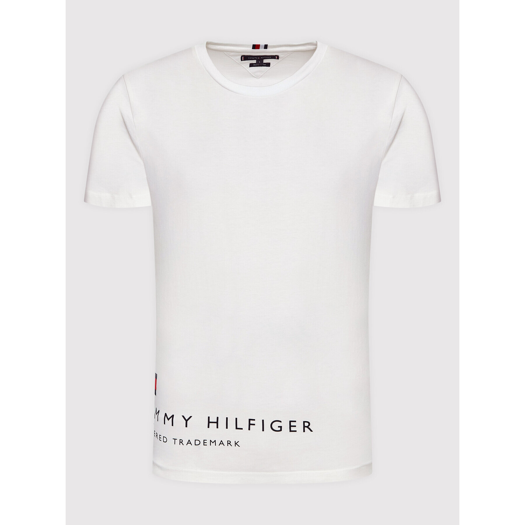 Tommy Hilfiger Тишърт Wraparound Logo MW0MW24965 Бял Regular Fit - Pepit.bg