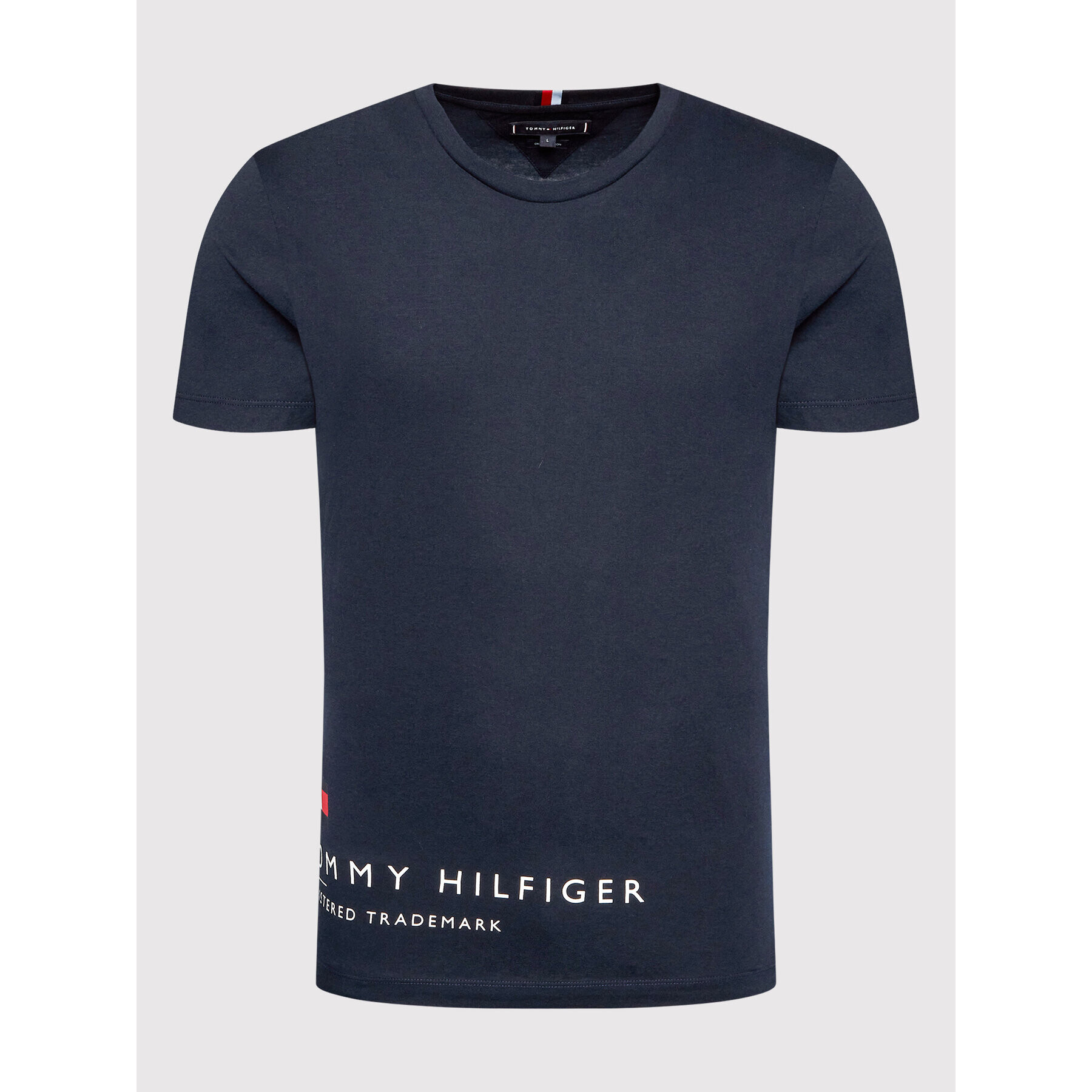 Tommy Hilfiger Тишърт Wraparound Logo MW0MW24965 Тъмносин Regular Fit - Pepit.bg