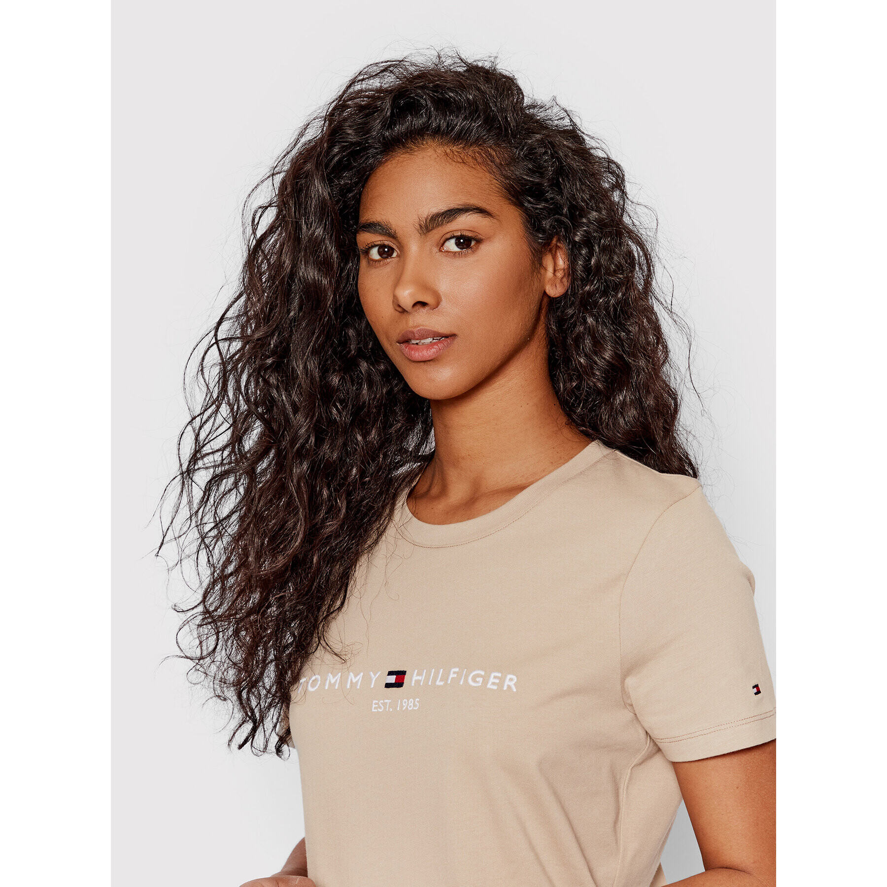 Tommy Hilfiger Тишърт WW0WW28681 Бежов Regular Fit - Pepit.bg