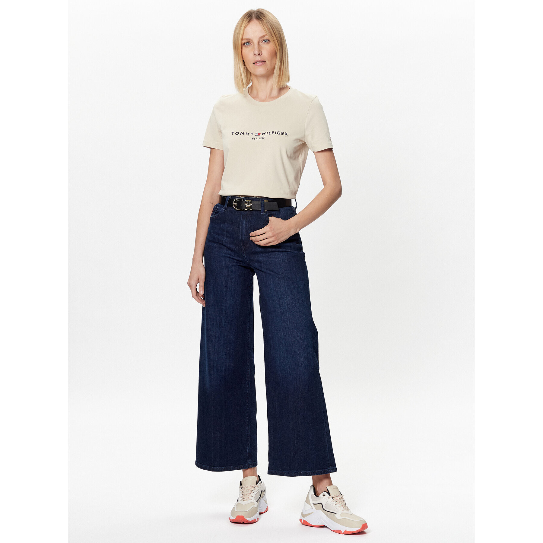 Tommy Hilfiger Тишърт WW0WW28681 Бежов Regular Fit - Pepit.bg