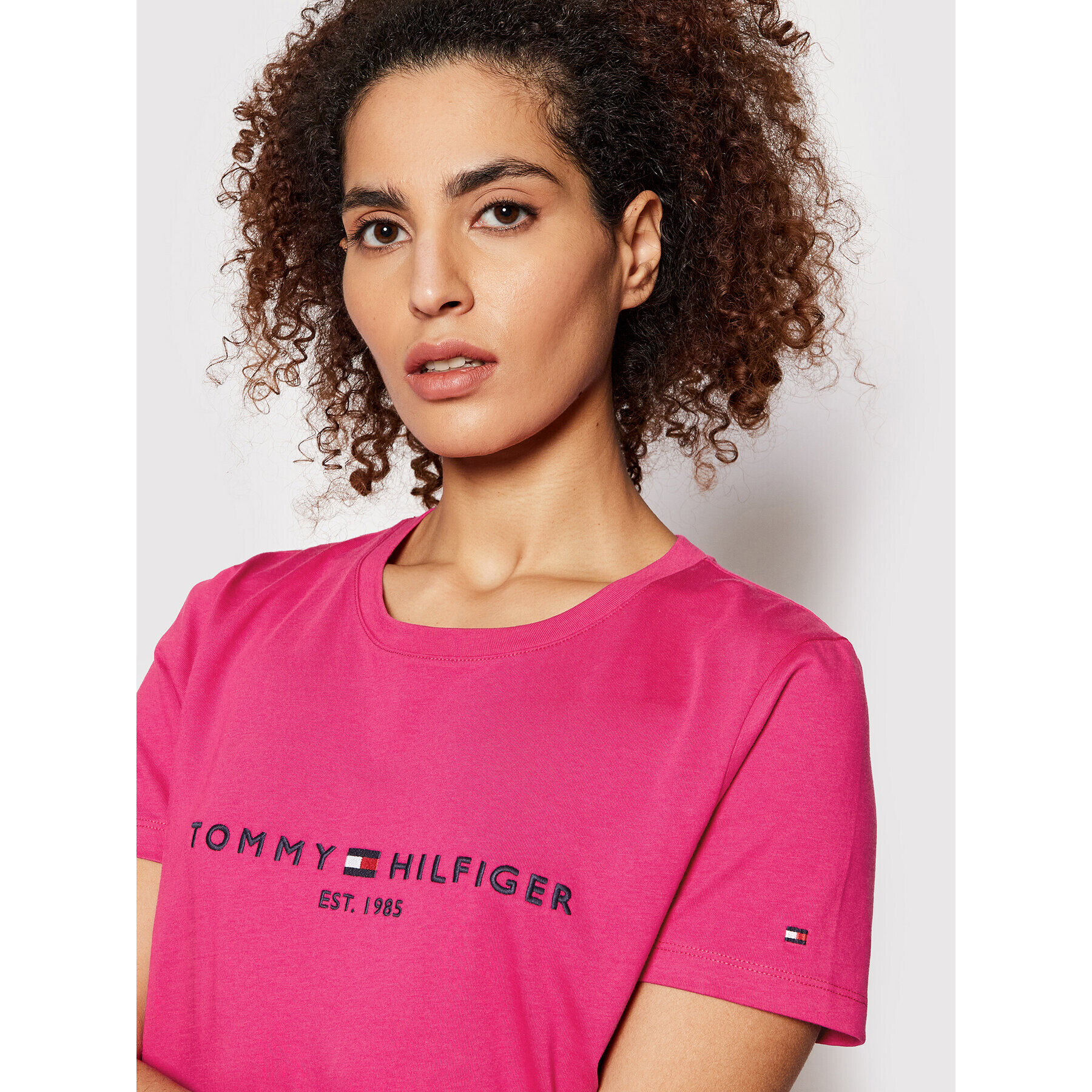 Tommy Hilfiger Тишърт WW0WW28681 Розов Regular Fit - Pepit.bg
