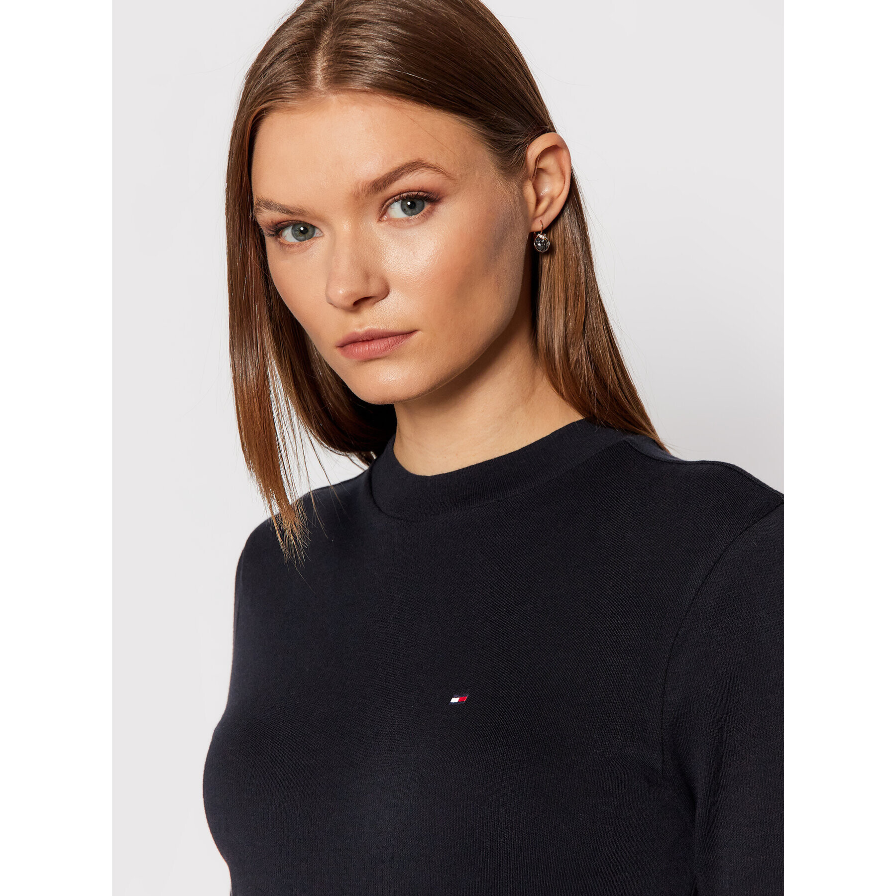 Tommy Hilfiger Тишърт WW0WW30891 Тъмносин Slim Fit - Pepit.bg