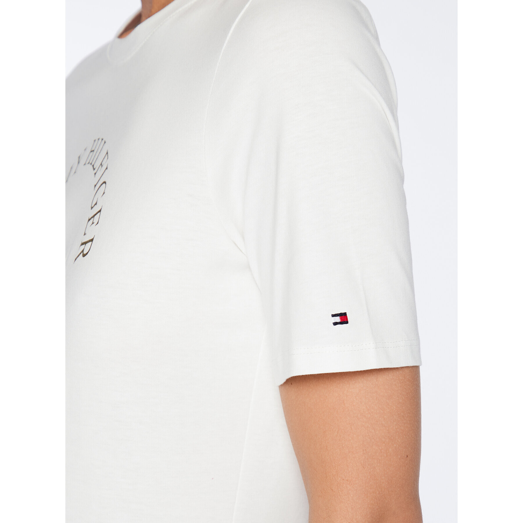 Tommy Hilfiger Тишърт WW0WW36038 Бял Regular Fit - Pepit.bg