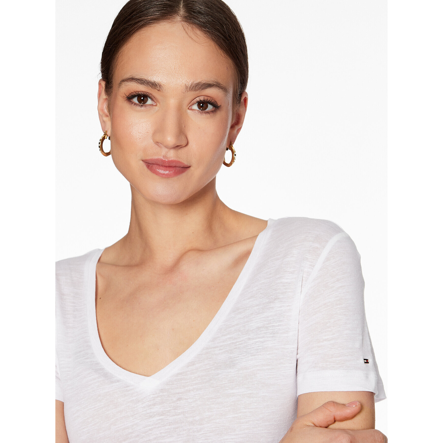 Tommy Hilfiger Тишърт WW0WW37862 Бял Regular Fit - Pepit.bg