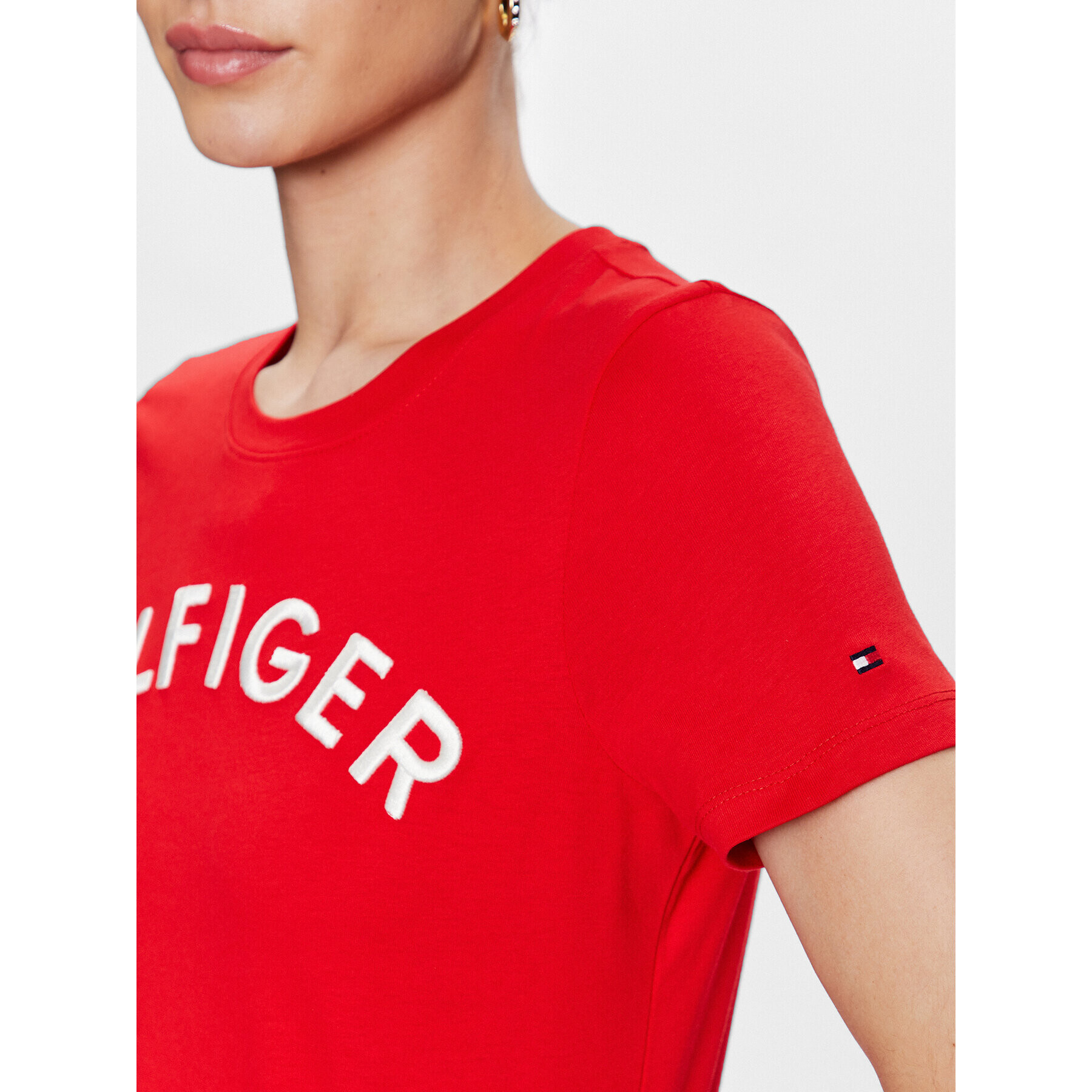 Tommy Hilfiger Тишърт WW0WW37864 Червен Regular Fit - Pepit.bg