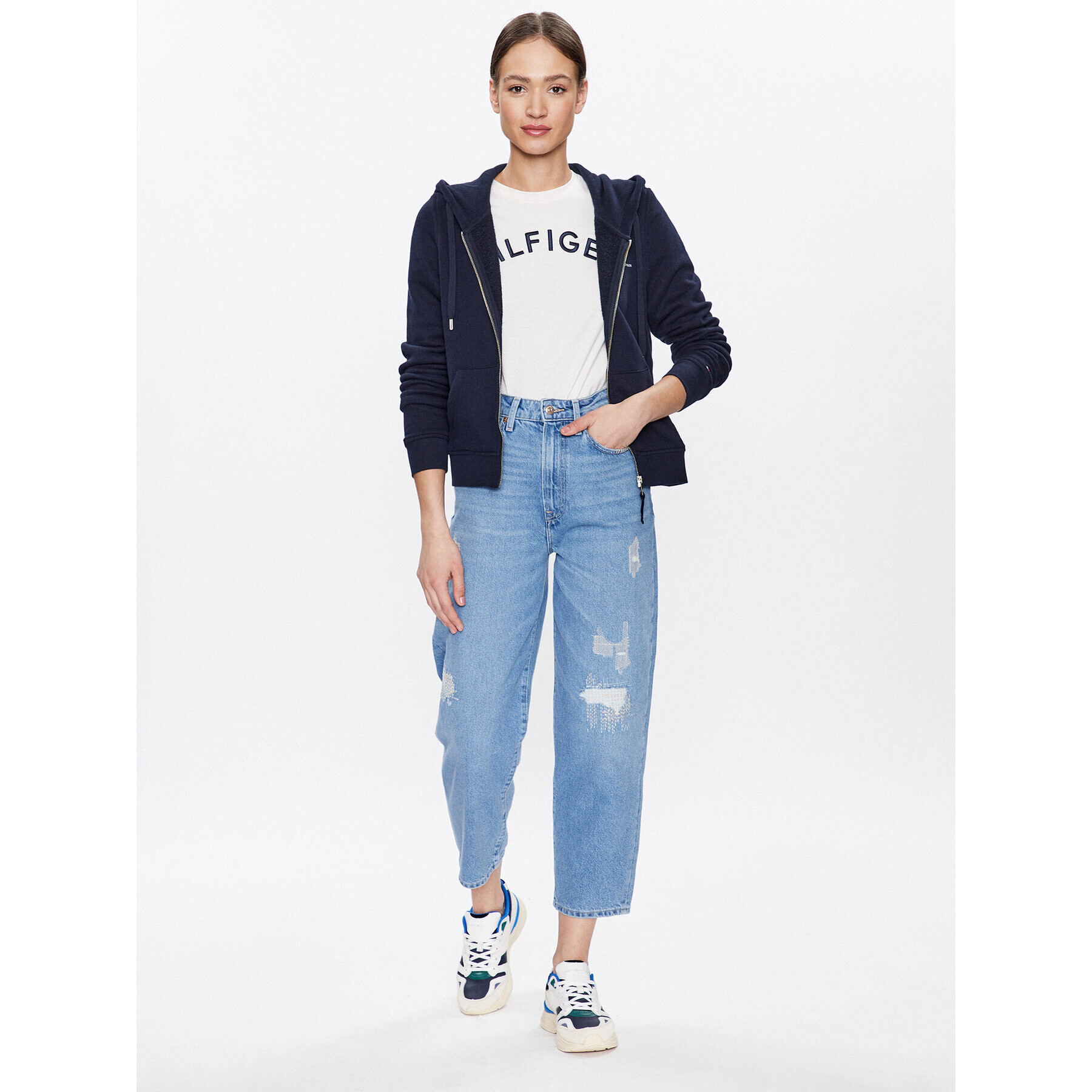 Tommy Hilfiger Тишърт WW0WW37864 Екрю Regular Fit - Pepit.bg