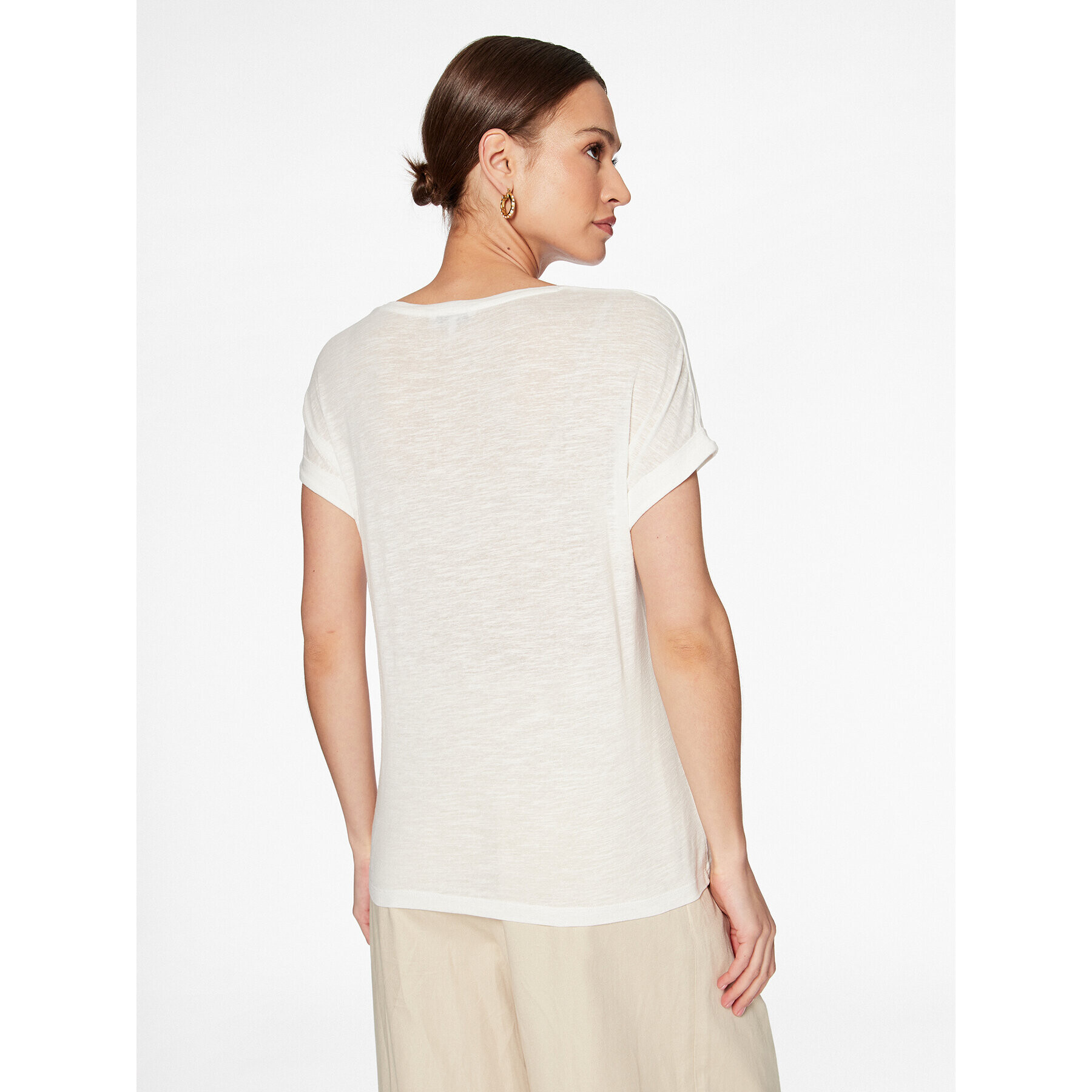 Tommy Hilfiger Тишърт WW0WW37878 Екрю Regular Fit - Pepit.bg
