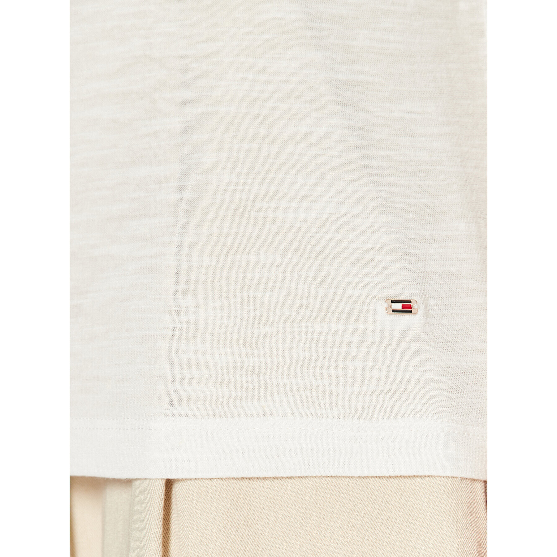Tommy Hilfiger Тишърт WW0WW37878 Екрю Regular Fit - Pepit.bg