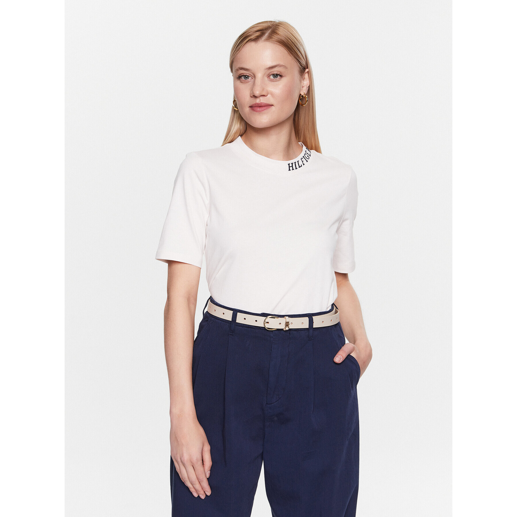 Tommy Hilfiger Тишърт WW0WW38865 Екрю Regular Fit - Pepit.bg