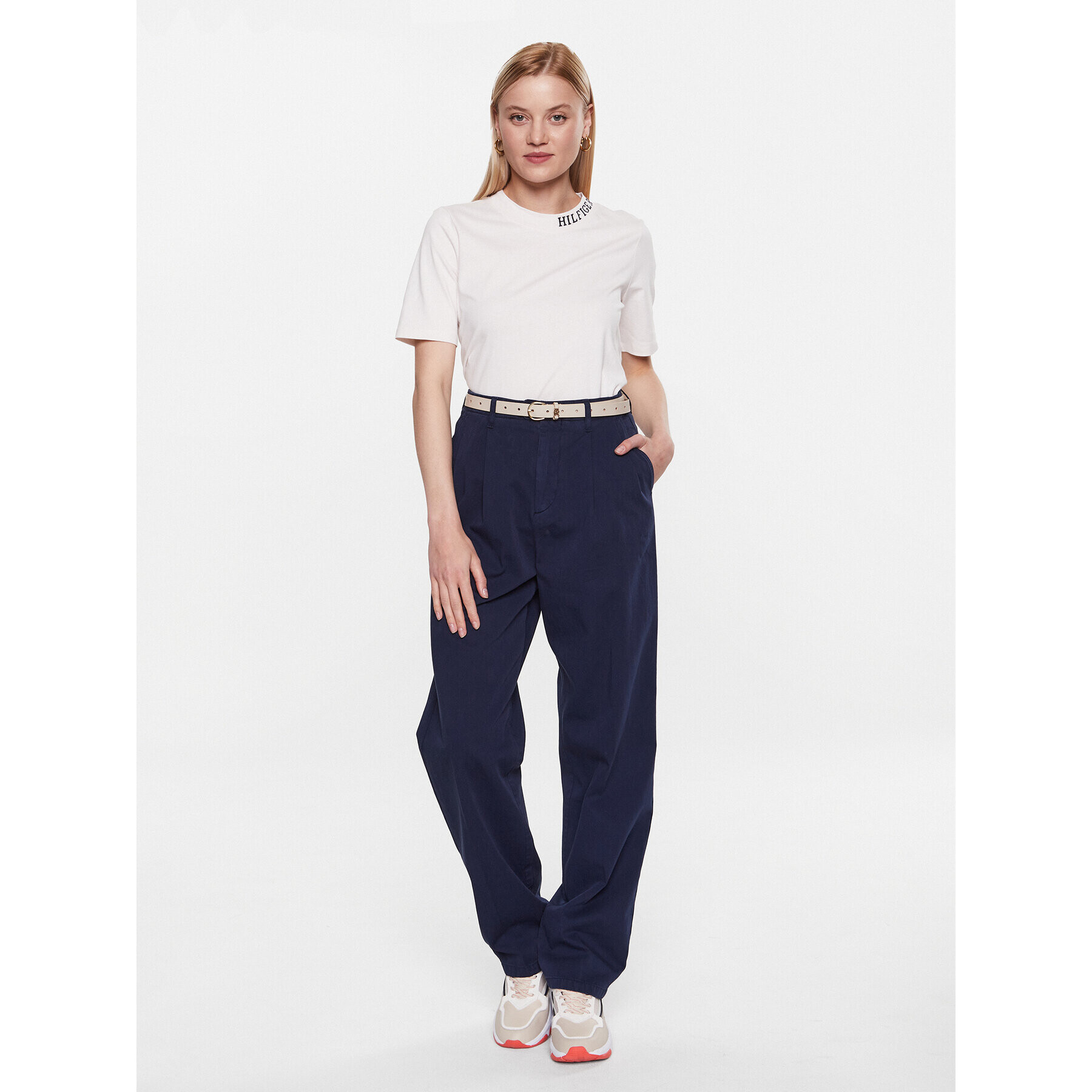 Tommy Hilfiger Тишърт WW0WW38865 Екрю Regular Fit - Pepit.bg