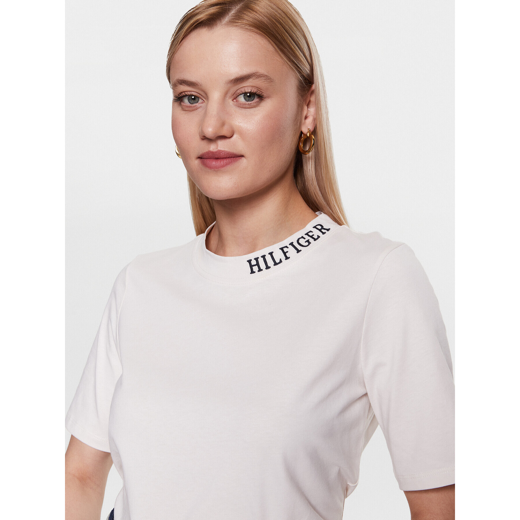 Tommy Hilfiger Тишърт WW0WW38865 Екрю Regular Fit - Pepit.bg