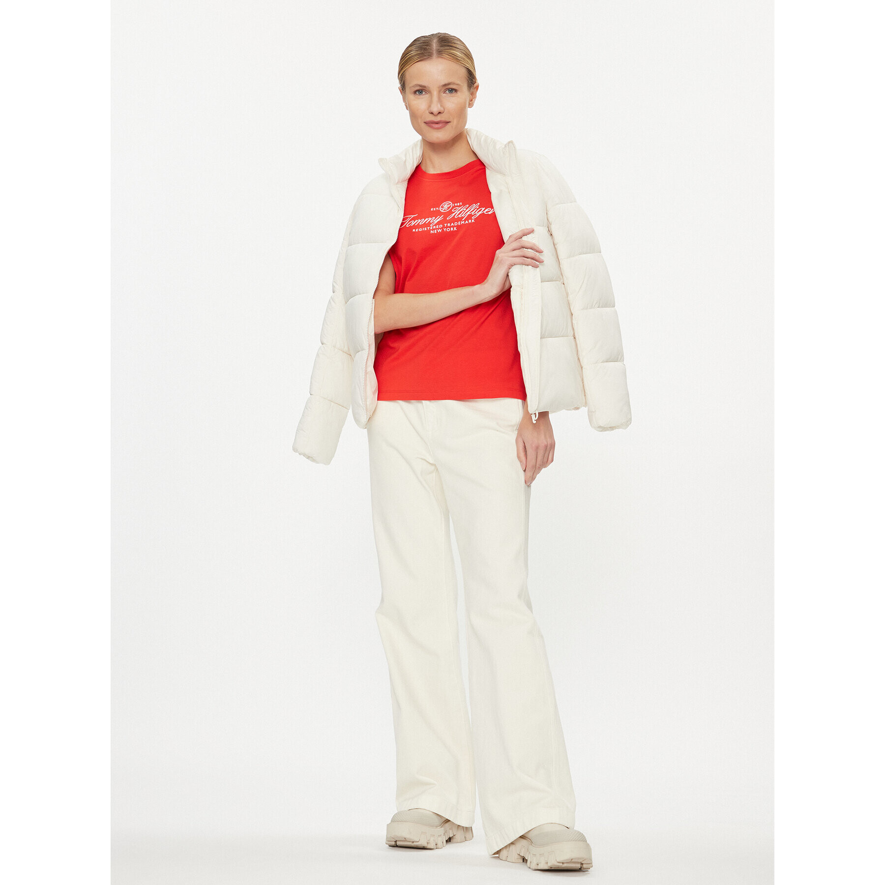 Tommy Hilfiger Тишърт WW0WW40293 Червен Regular Fit - Pepit.bg