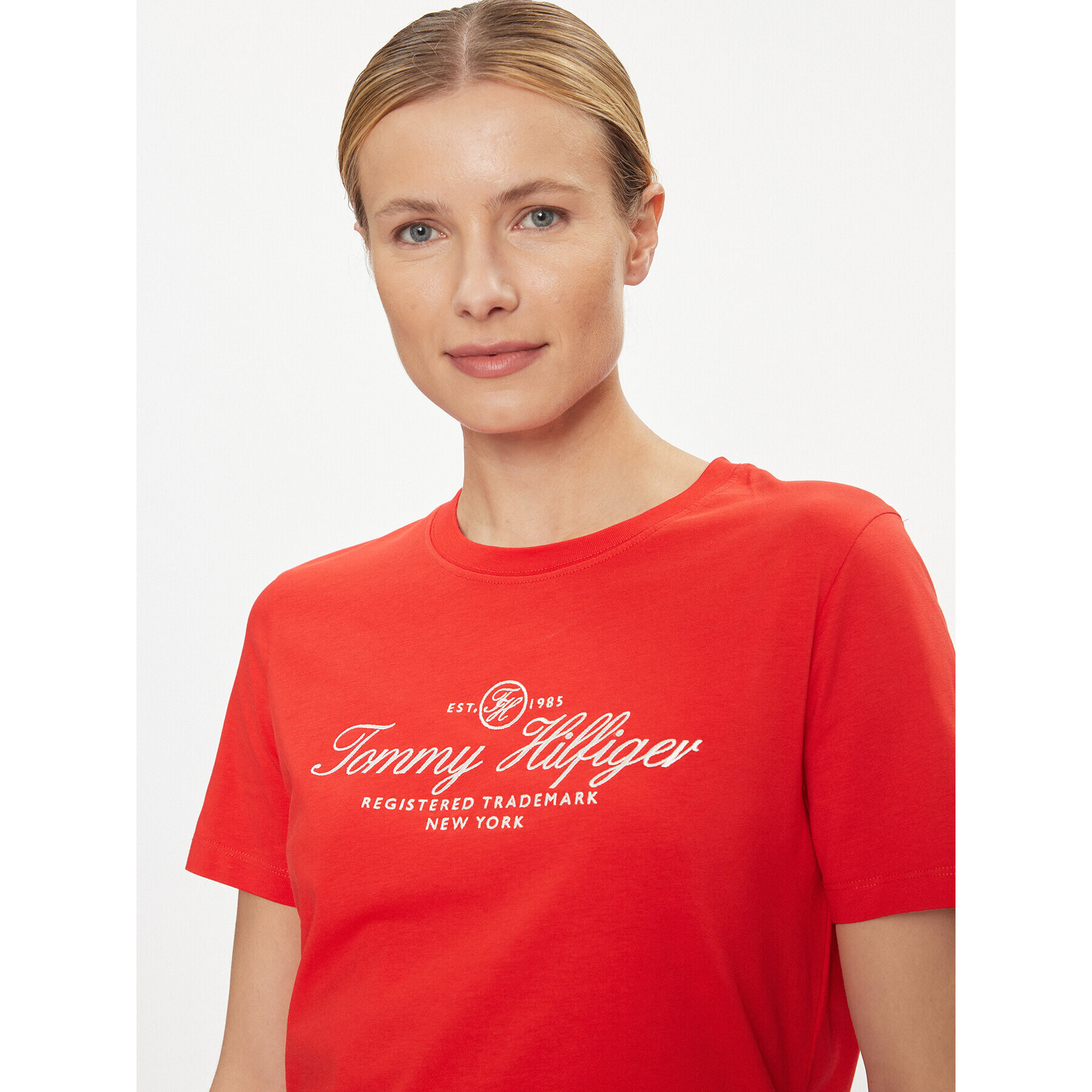 Tommy Hilfiger Тишърт WW0WW40293 Червен Regular Fit - Pepit.bg