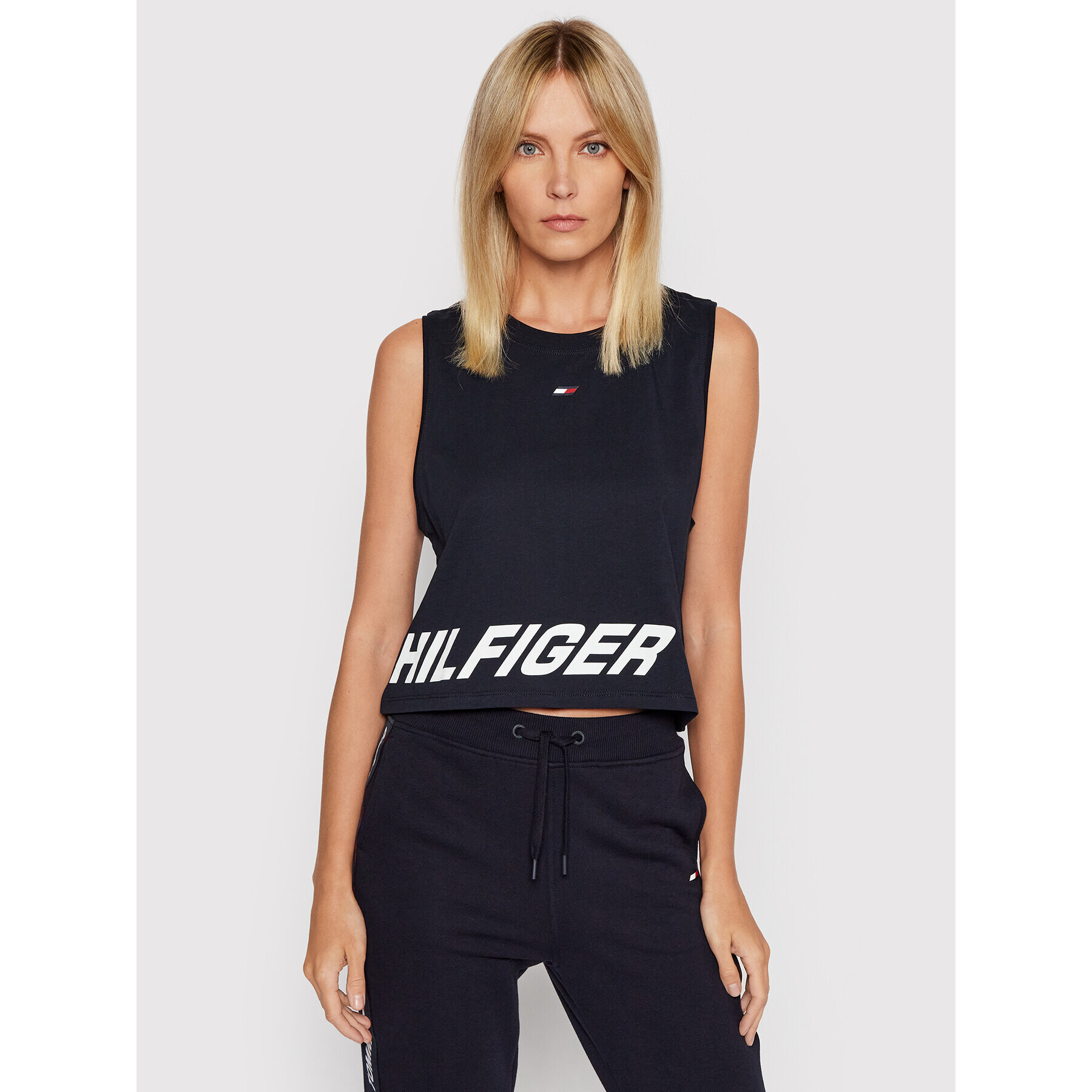 Tommy Hilfiger топ S10S101206 Тъмносин Relaxed Fit - Pepit.bg