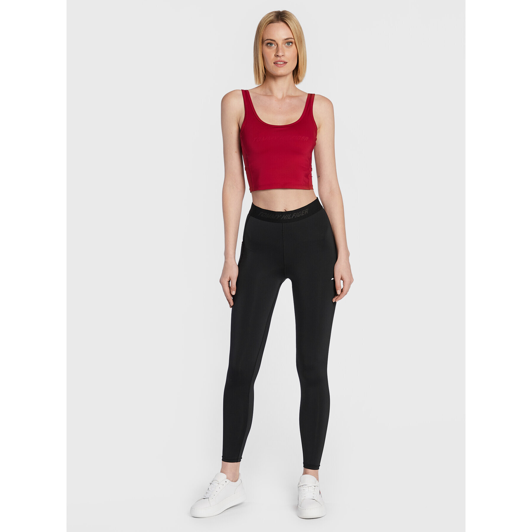 Tommy Hilfiger топ Sheer S10S101420 Бордо Slim Fit - Pepit.bg