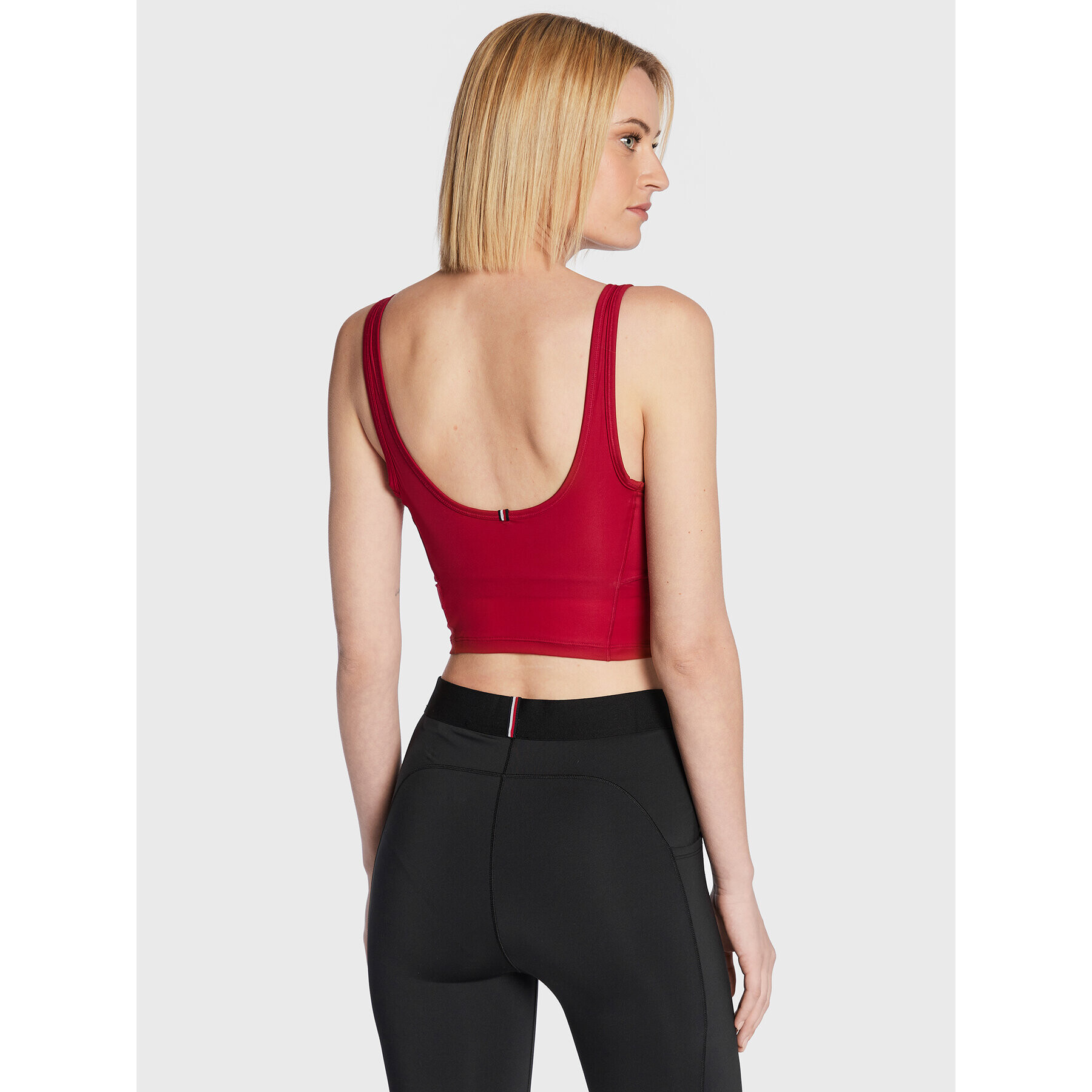 Tommy Hilfiger топ Sheer S10S101420 Бордо Slim Fit - Pepit.bg