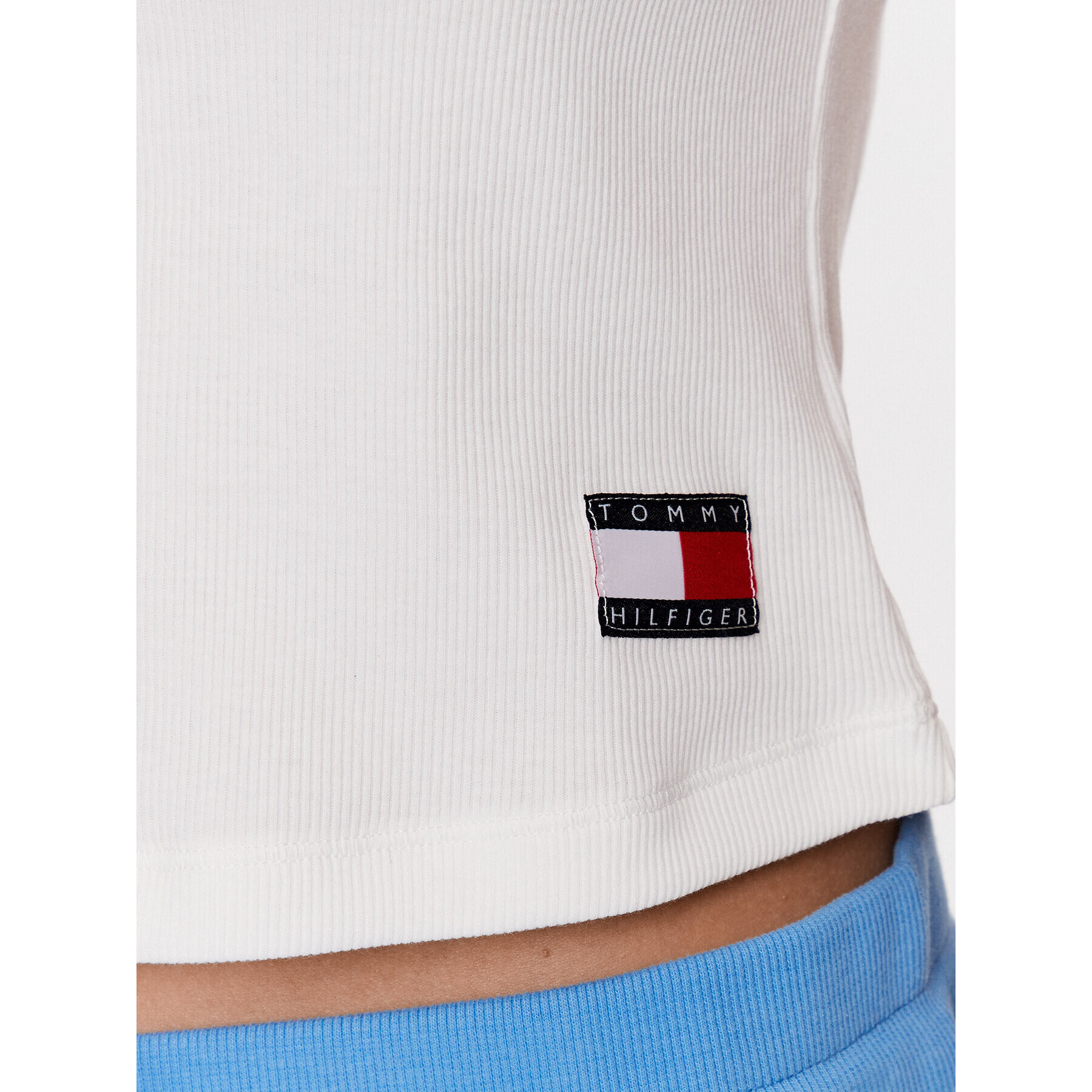 Tommy Hilfiger топ UW0UW04414 Бял Slim Fit - Pepit.bg