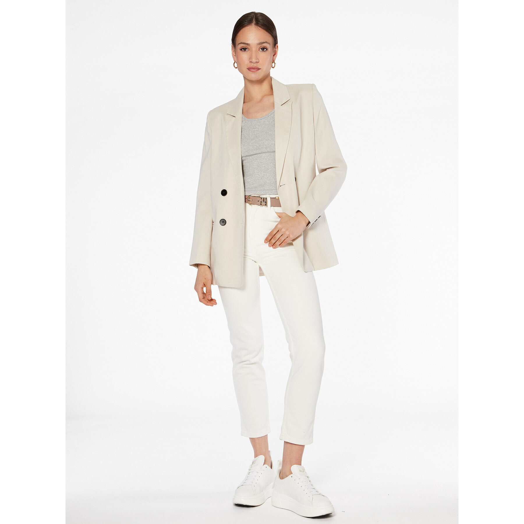 Tommy Hilfiger топ UW0UW04414 Сив Slim Fit - Pepit.bg