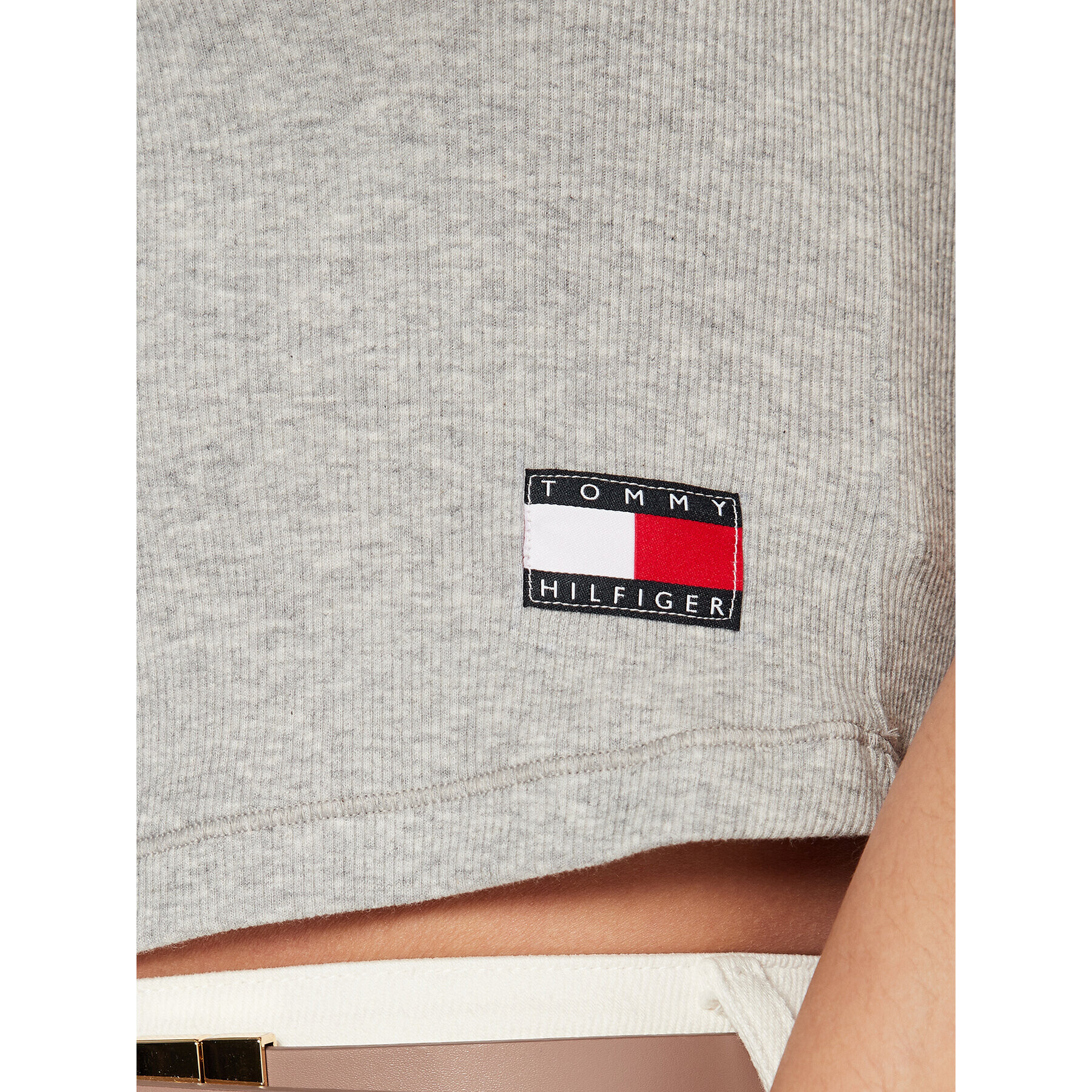 Tommy Hilfiger топ UW0UW04414 Сив Slim Fit - Pepit.bg