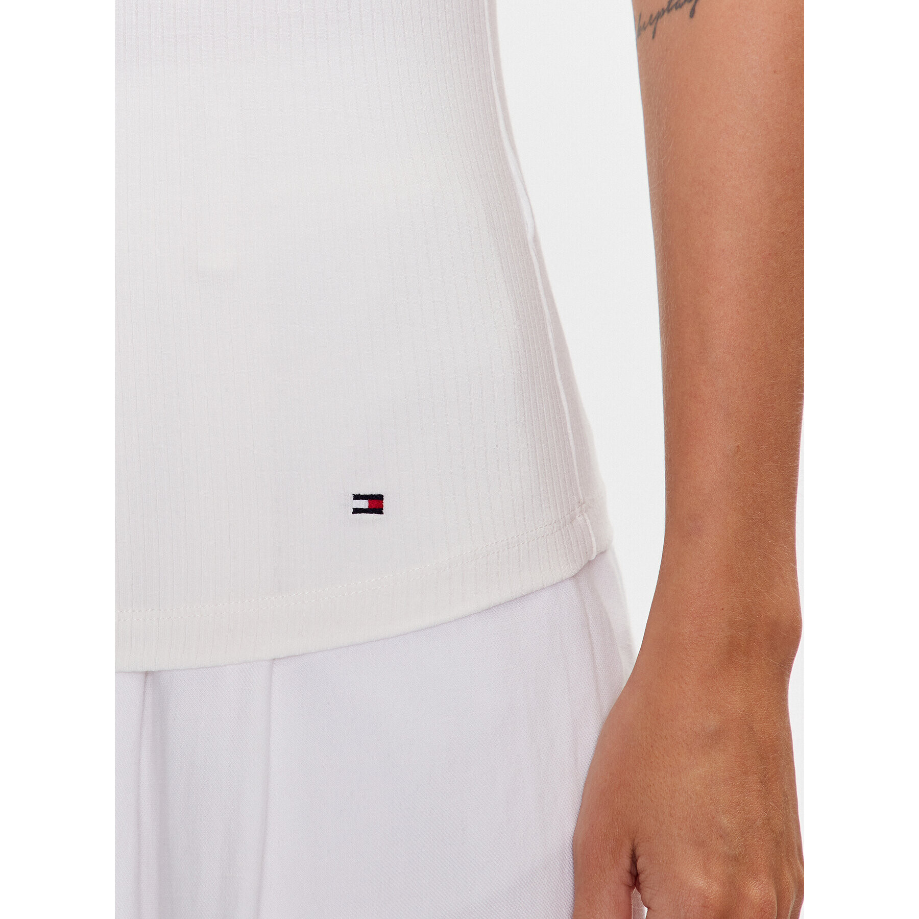 Tommy Hilfiger топ WW0WW38635 Бял Slim Fit - Pepit.bg