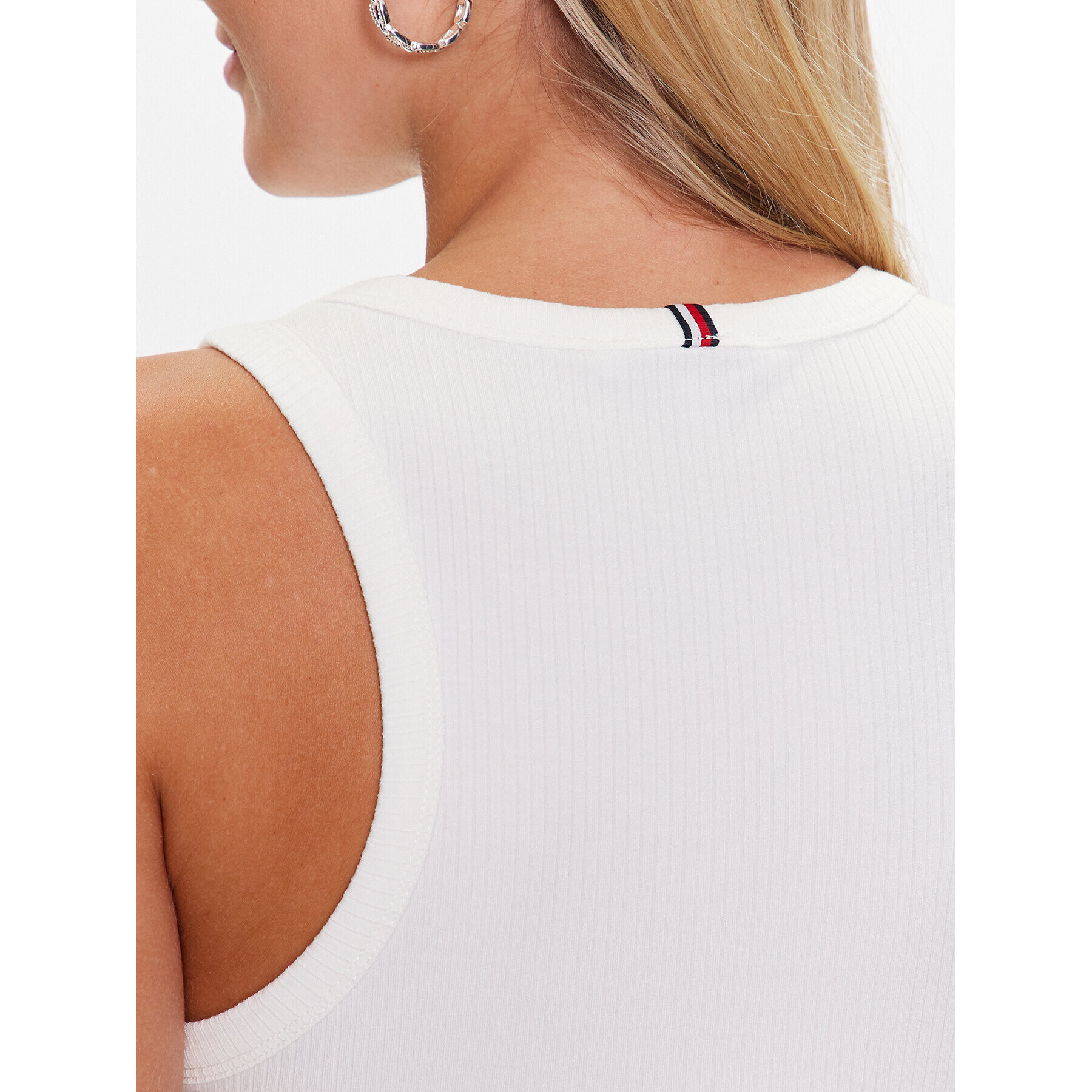 Tommy Hilfiger топ WW0WW38635 Бял Slim Fit - Pepit.bg