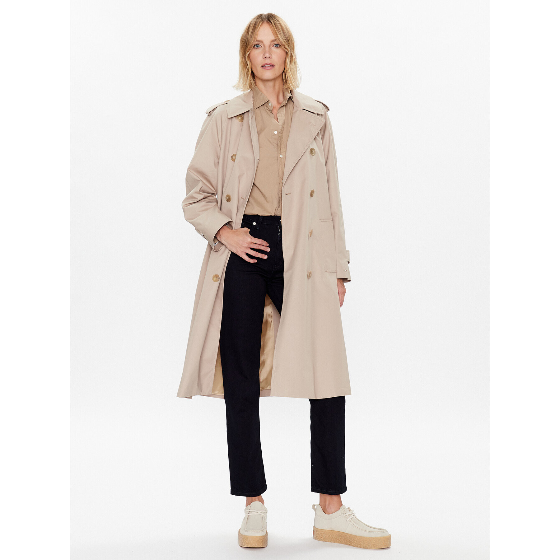 Tommy Hilfiger Тренч WW0WW36960 Бежов Regular Fit - Pepit.bg