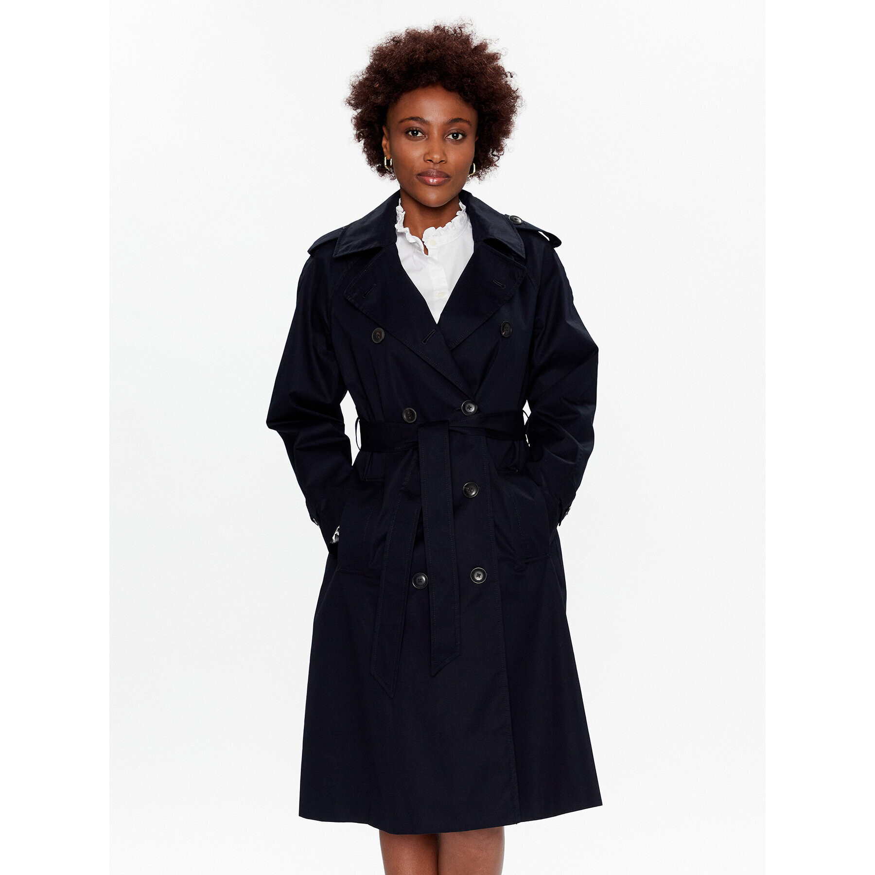 Tommy Hilfiger Тренч WW0WW36960 Тъмносин Regular Fit - Pepit.bg