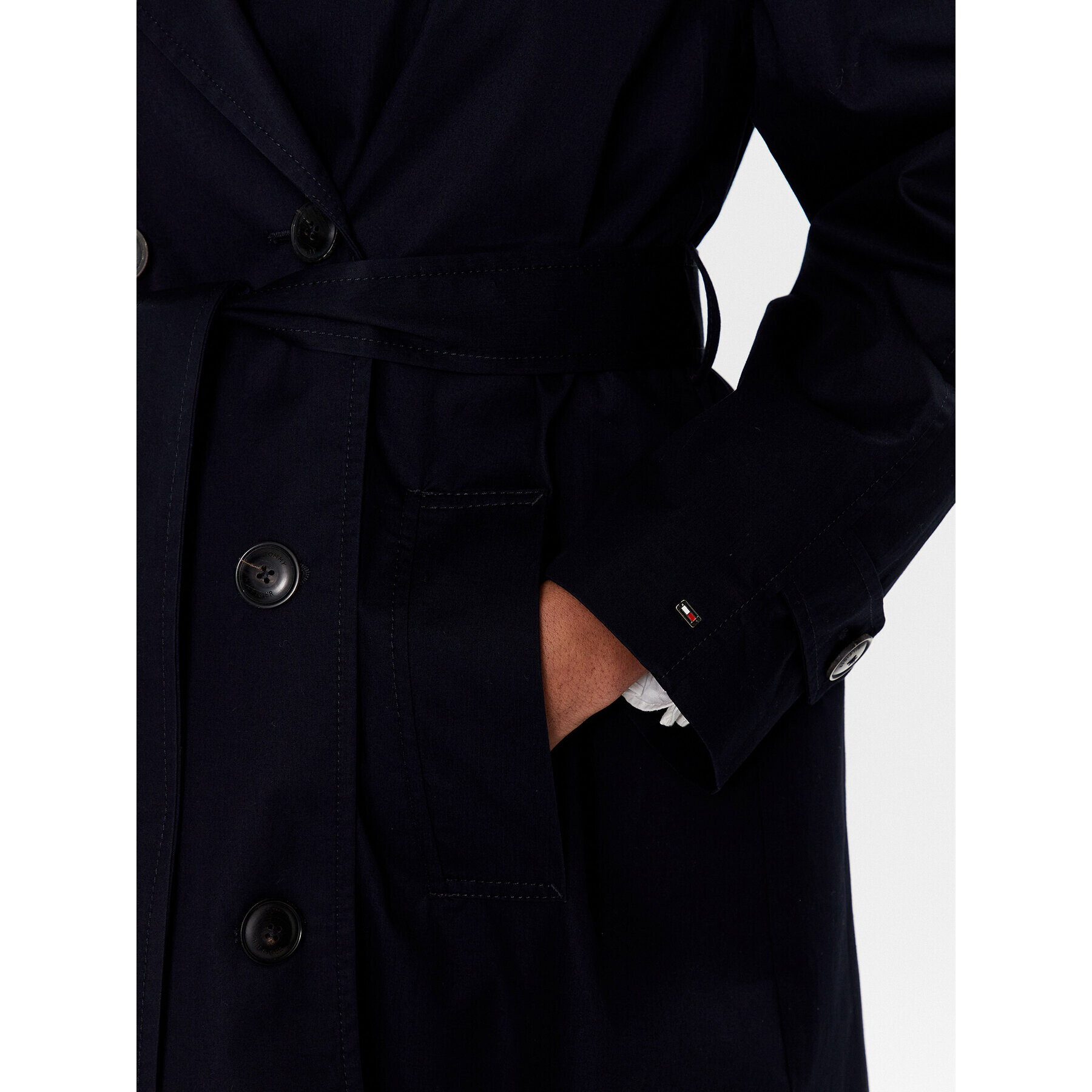 Tommy Hilfiger Тренч WW0WW36960 Тъмносин Regular Fit - Pepit.bg