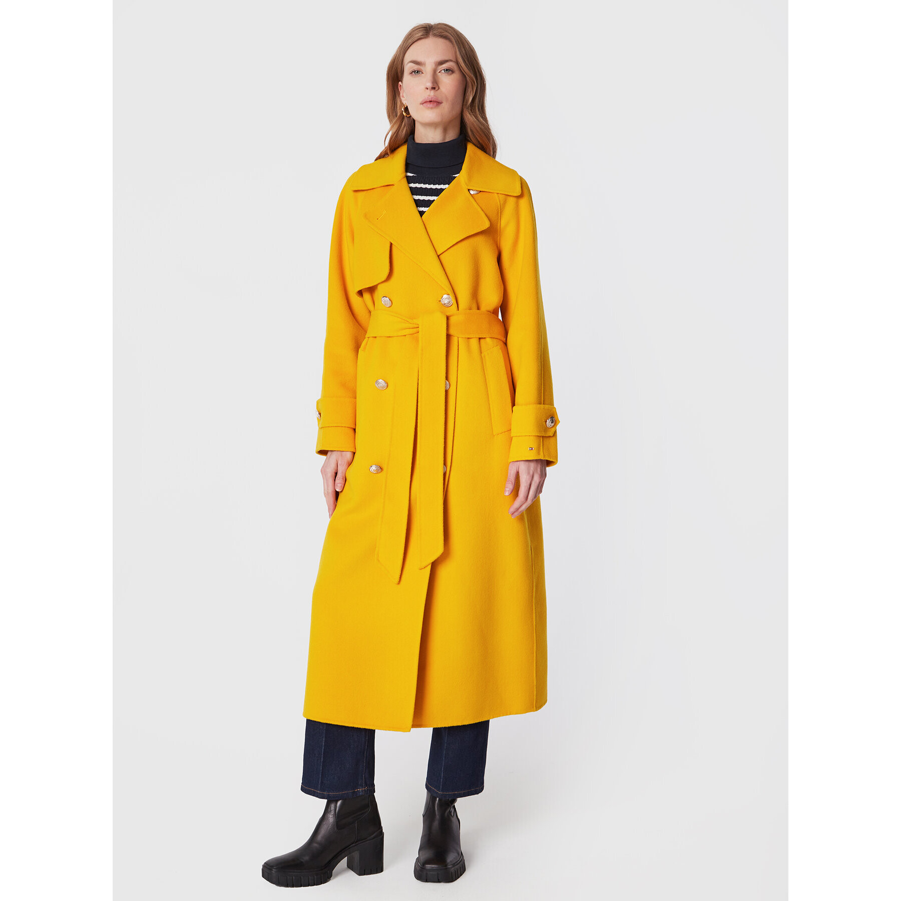 Tommy Hilfiger Тренч WW0WW37252 Жълт Regular Fit - Pepit.bg