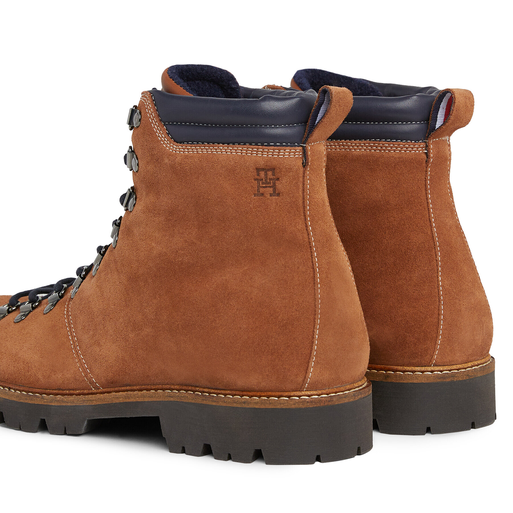 Tommy Hilfiger Туристически oбувки Hilfiger W Mix Suede Hooks Boot FM0FM04764 Кафяв - Pepit.bg