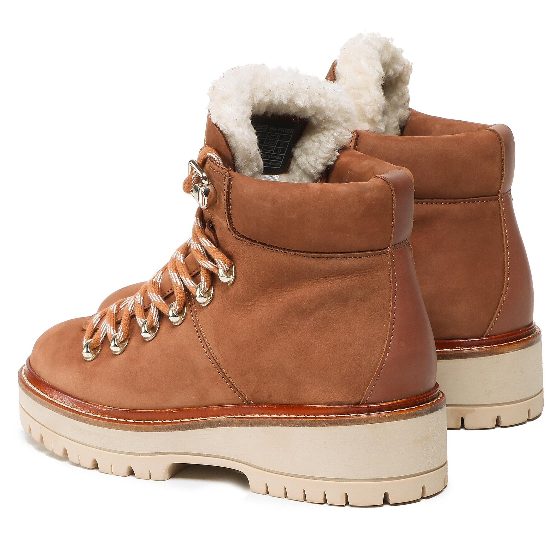 Tommy Hilfiger Туристически oбувки Leather Outdoor Flat Boot FW0FW06822 Кафяв - Pepit.bg