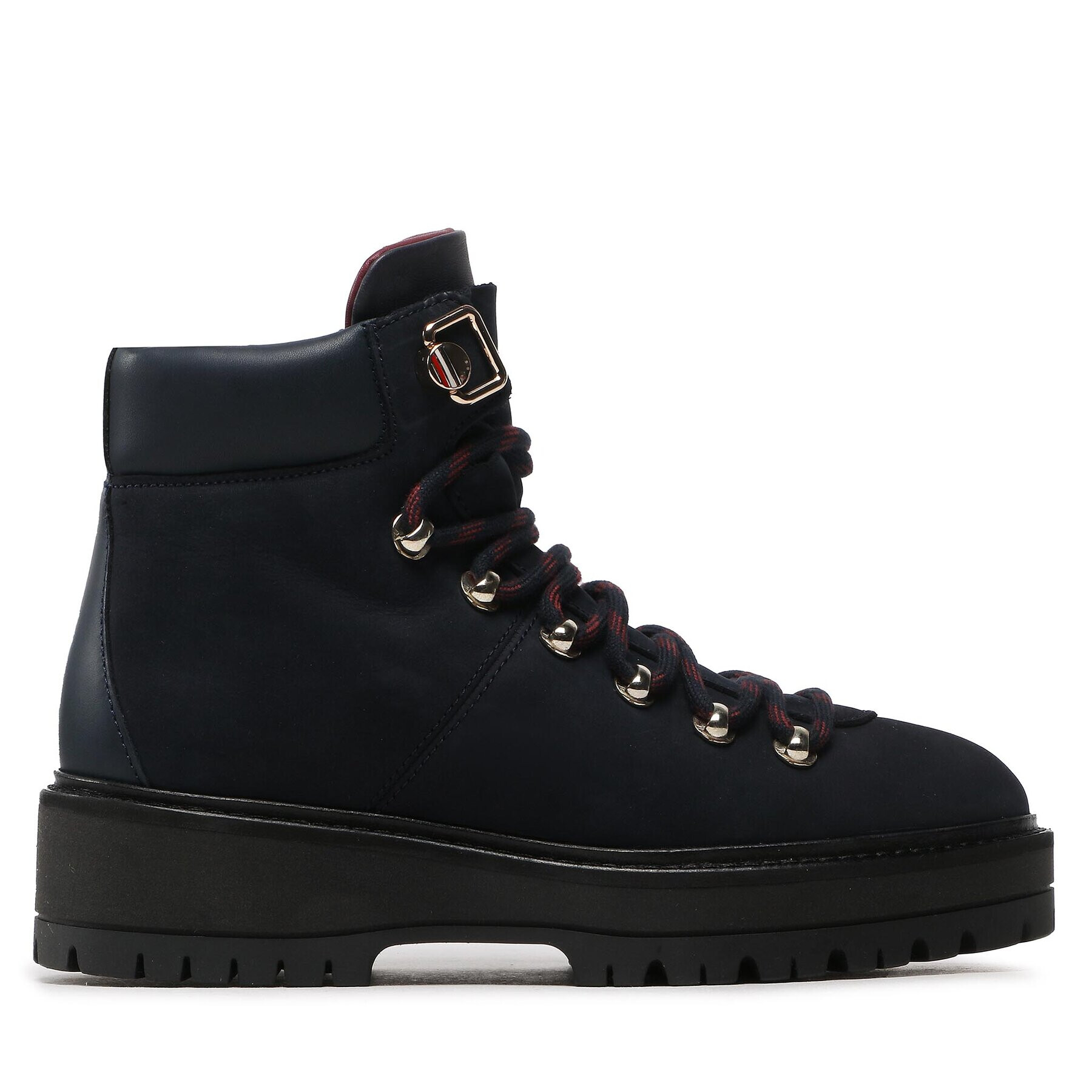 Tommy Hilfiger Туристически oбувки Nubuck Outdoor Flat Boot FW0FW06724 Тъмносин - Pepit.bg