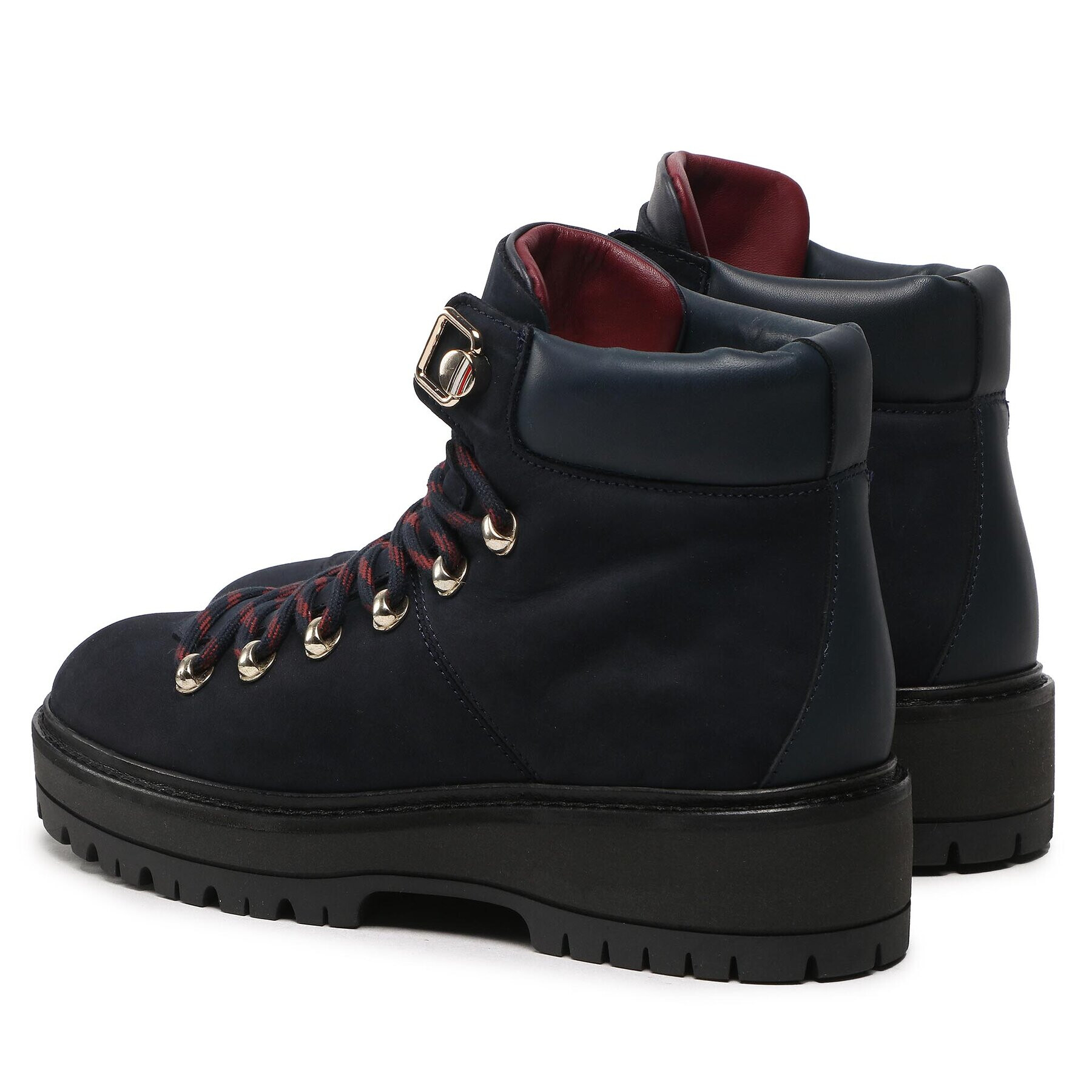 Tommy Hilfiger Туристически oбувки Nubuck Outdoor Flat Boot FW0FW06724 Тъмносин - Pepit.bg