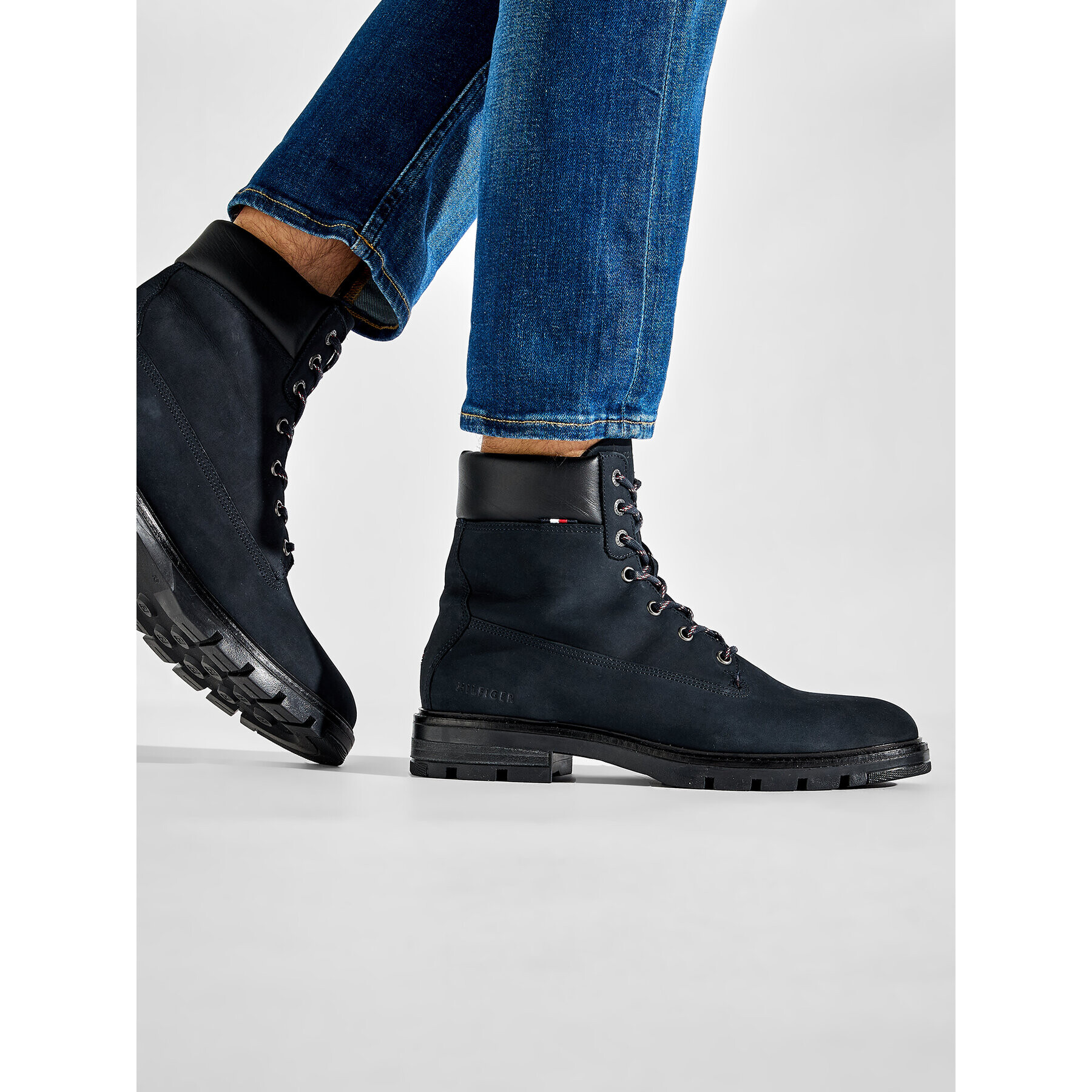 Tommy Hilfiger Туристически oбувки Padded Nubuck Boot FM0FM04205 Тъмносин - Pepit.bg